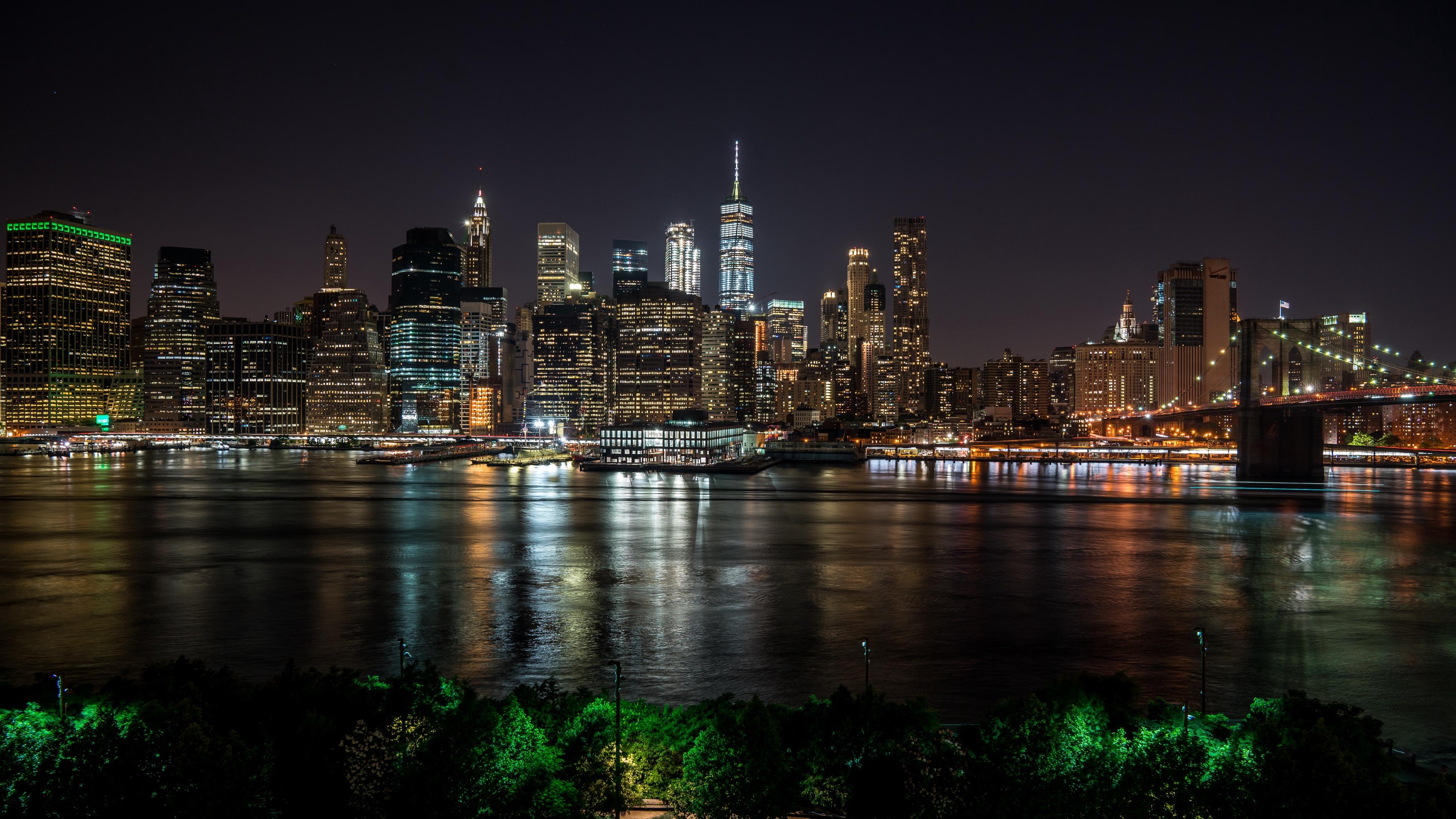 3840 x 2160 · jpeg - new york, usa, night city, panorama, skyscrapers 4k USA, night city ...