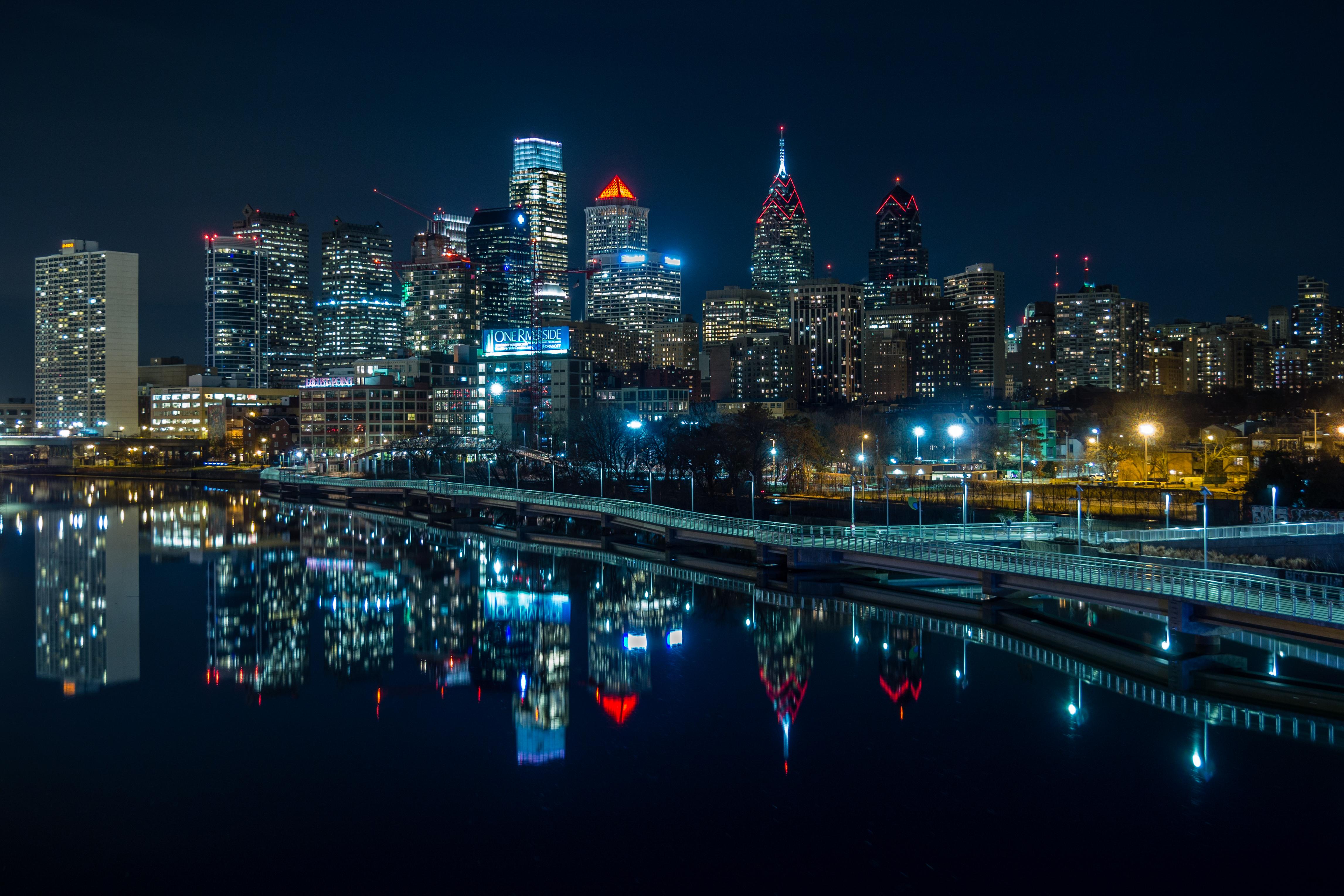 4585 x 3057 · jpeg - Night City Reflection 4k Ultra HD Wallpaper | Background Image ...