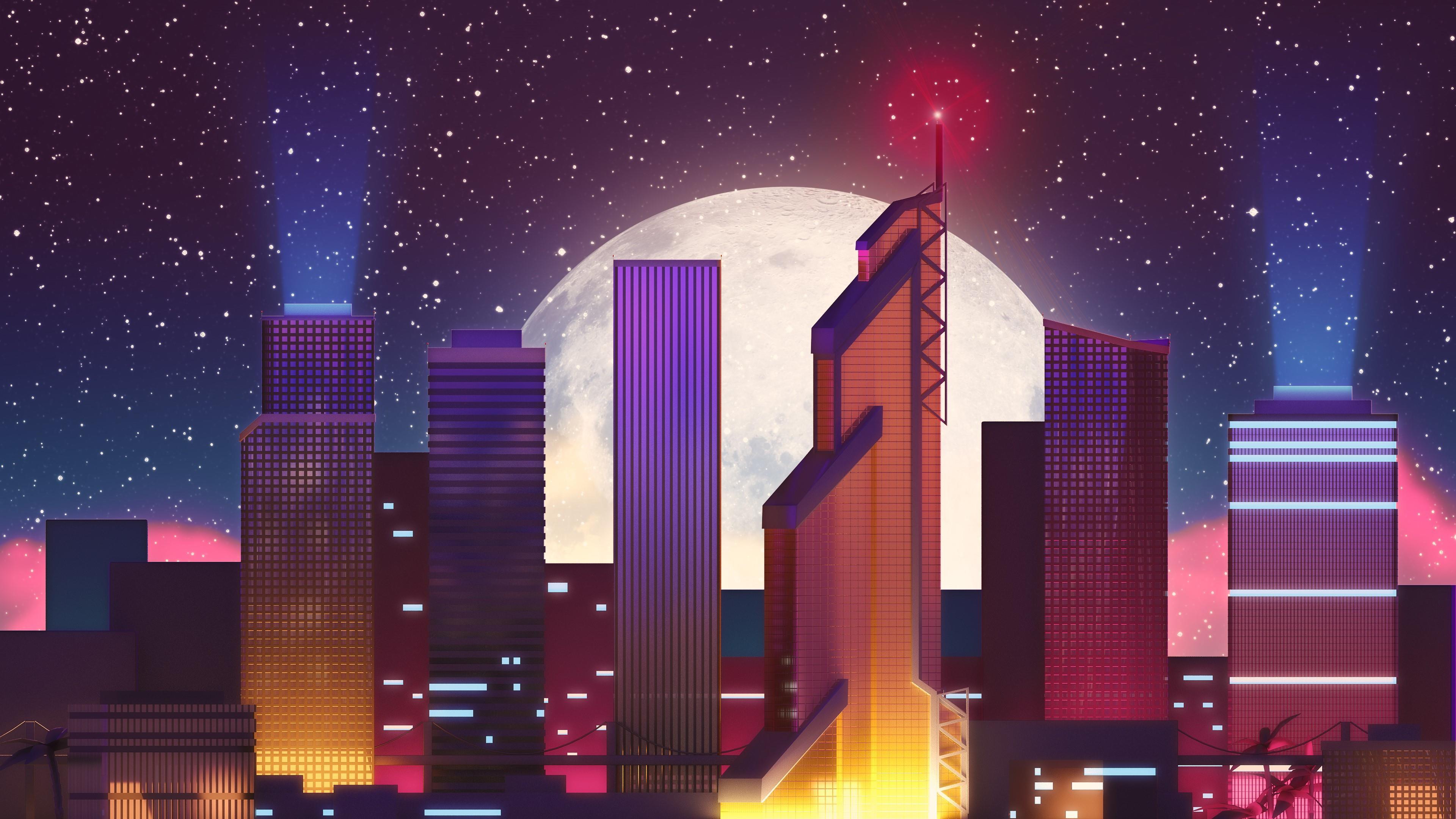 3840 x 2160 · jpeg - 80s Neon City Wallpapers - Top Free 80s Neon City Backgrounds ...