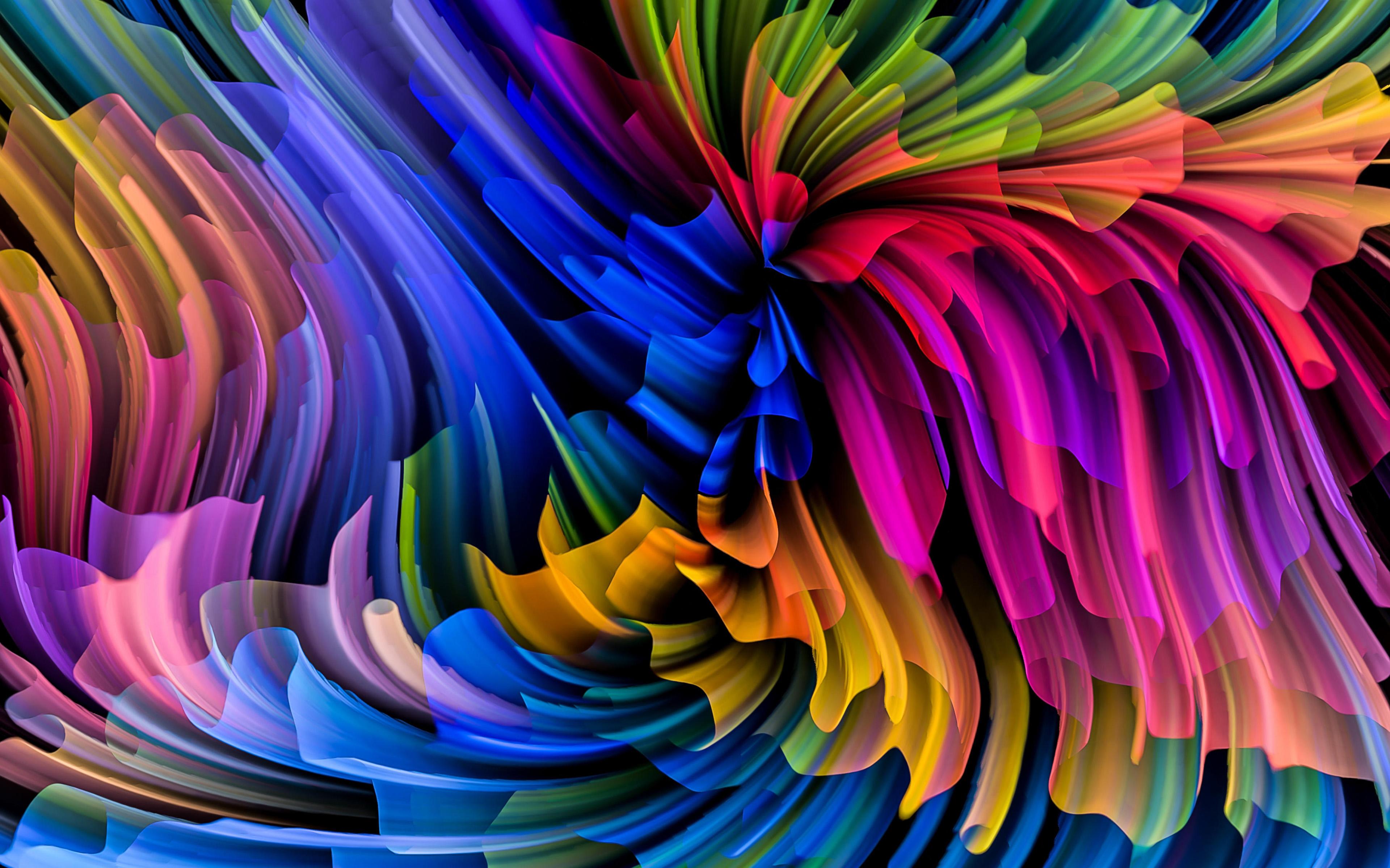 3840 x 2400 · jpeg - Colorful Abstract Waves 4K Wallpapers - Wallpaper Cave