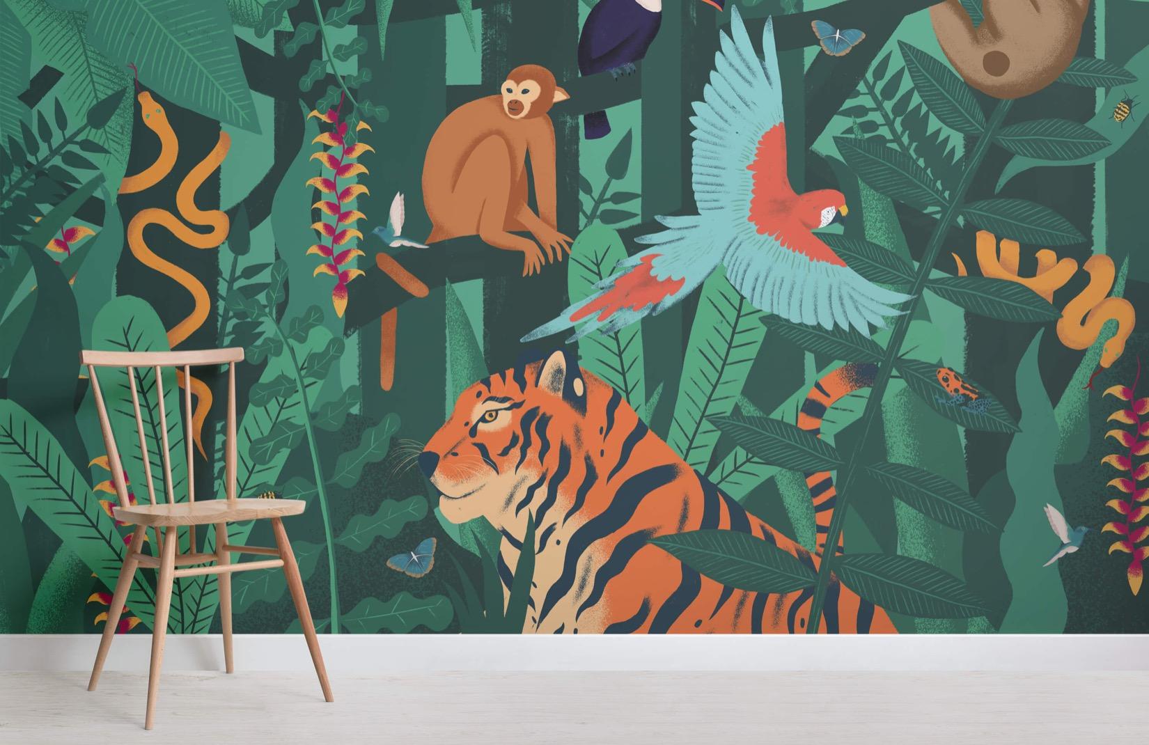 1650 x 1070 · jpeg - Jungle Animals Wallpaper Wall Mural | MuralsWallpaper.co.uk