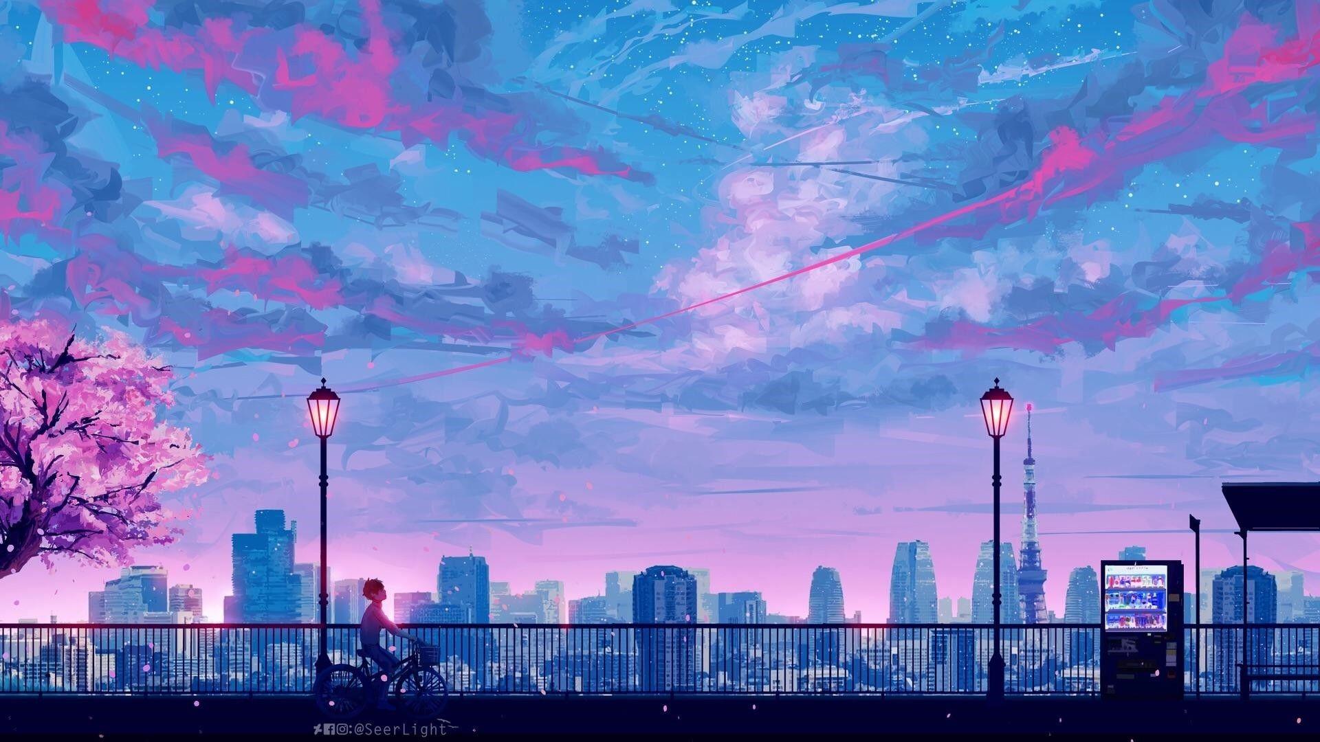 1920 x 1080 · jpeg - Aesthetic Anime Sky Wallpapers - Wallpaper Cave
