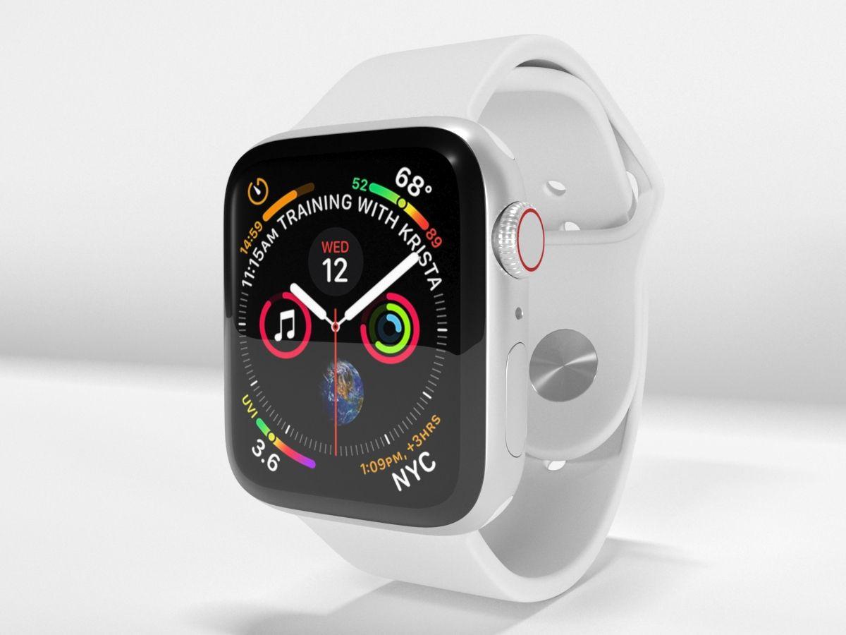 1200 x 900 · jpeg - Apple Watch Series 4 Silver Aluminum Case with White Sport Band