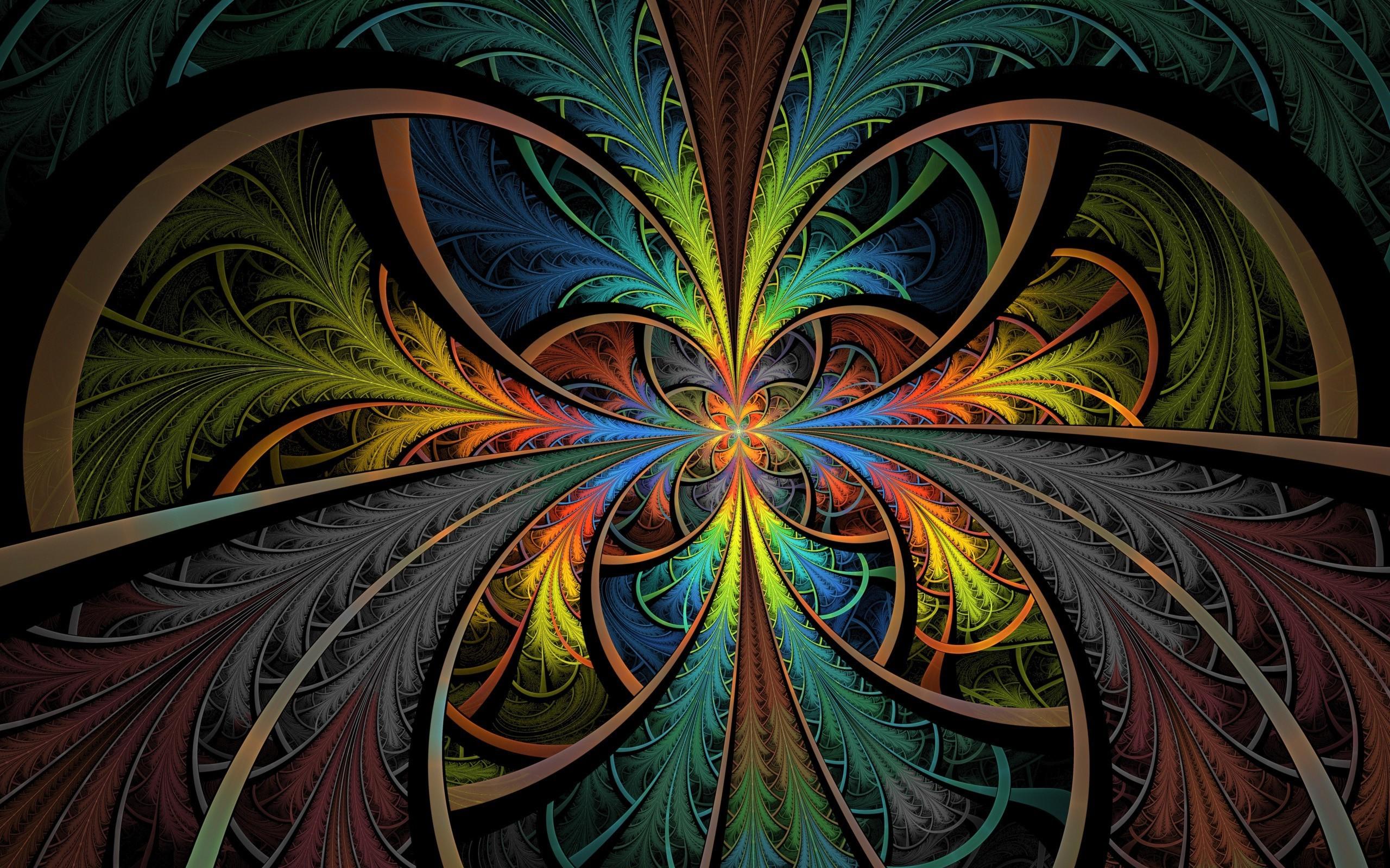 2560 x 1600 · jpeg - digital Art, Abstract, Fractal, Mirrored, Colorful Wallpapers HD ...