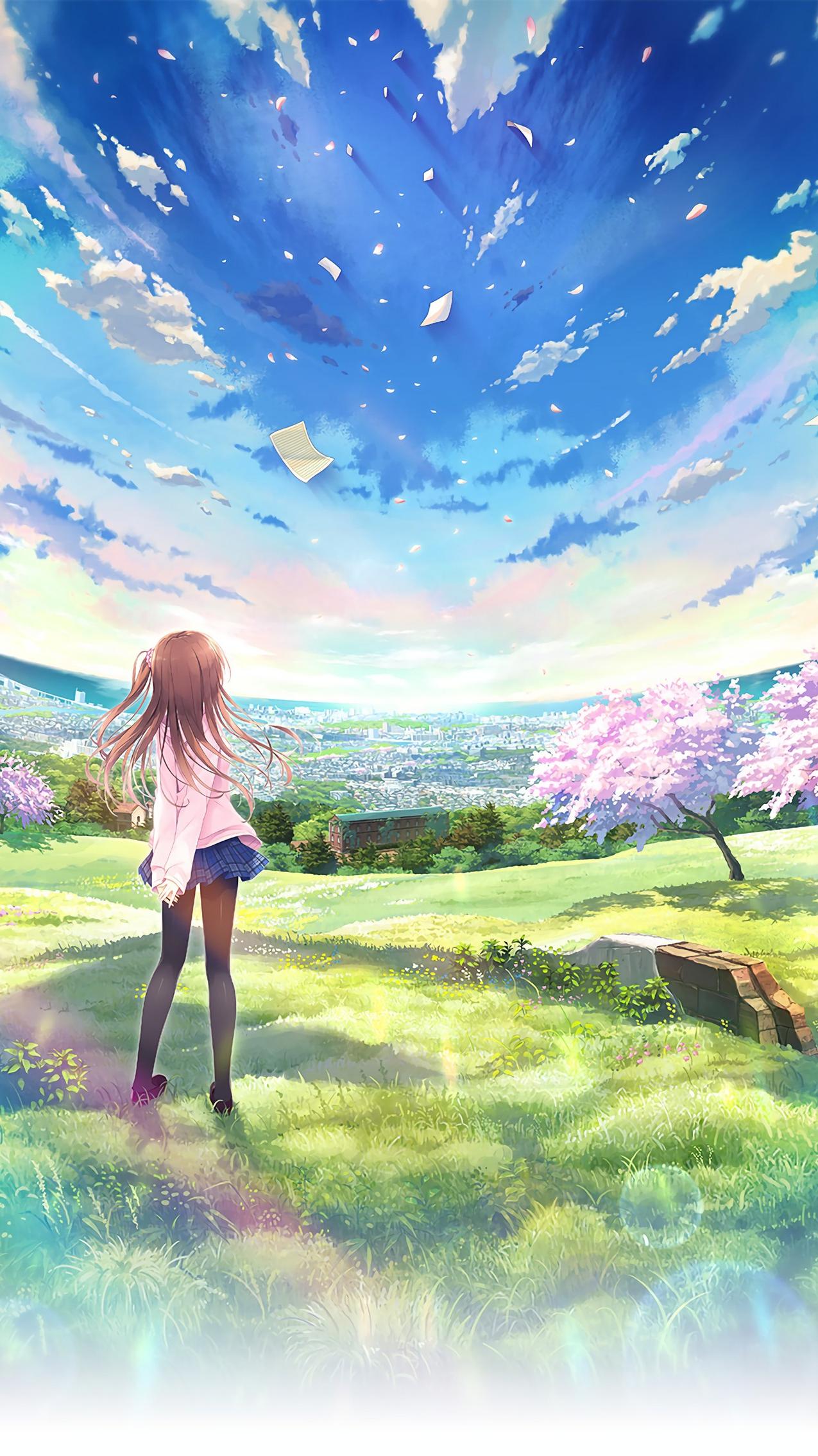 1275 x 2267 · jpeg - Anime-World-Beautiful-Girl-Sky-iPhone-Wallpaper - iPhone Wallpapers