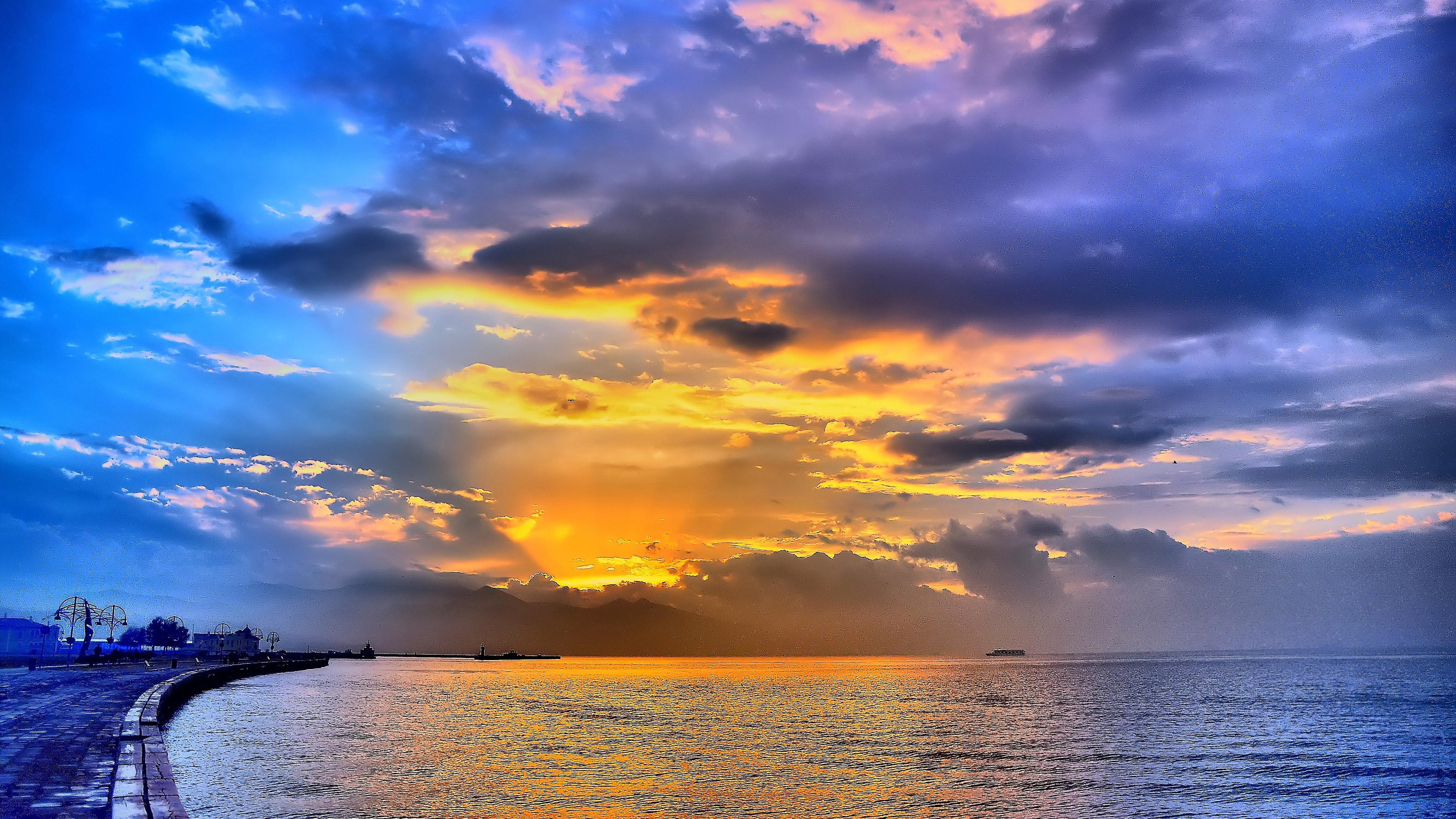 3840 x 2160 · jpeg - Beautiful Sea Sunset, HD Nature, 4k Wallpapers, Images, Backgrounds ...