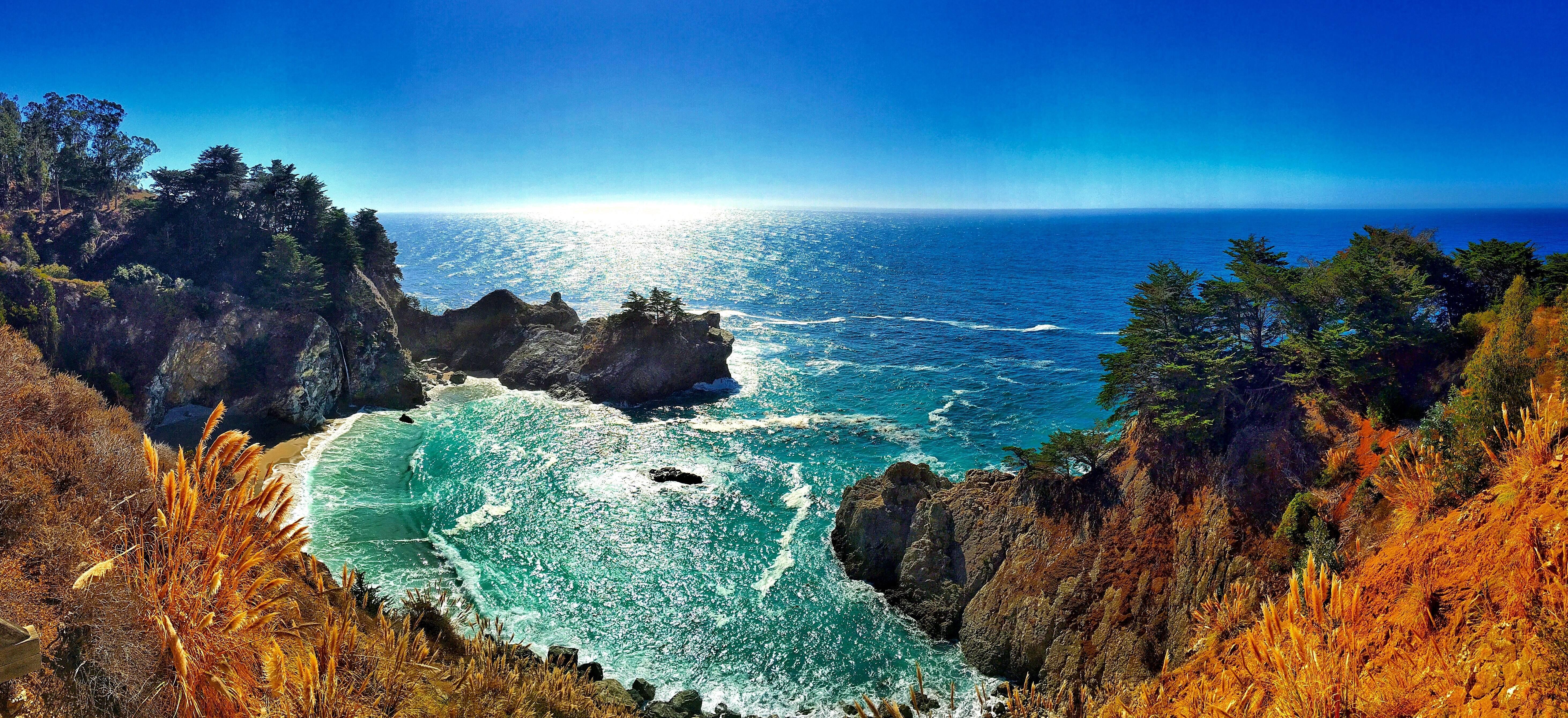 5850 x 2681 · jpeg - Big Sur on the Coast of California 4k Ultra HD Wallpaper | Background ...