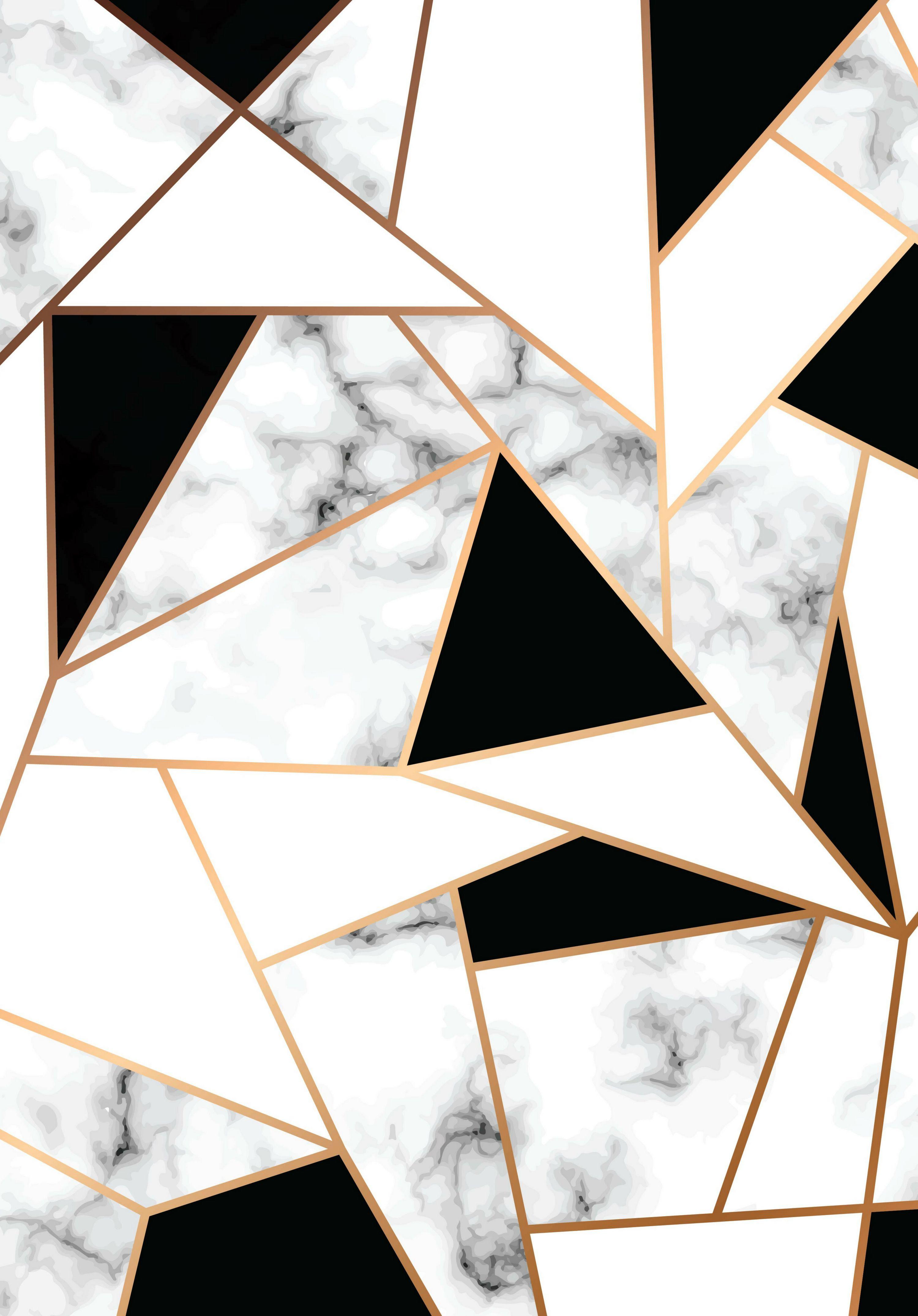 3000 x 4300 · jpeg - Wallpaper abstract geometric marbe; golden and marble; black and whit ...