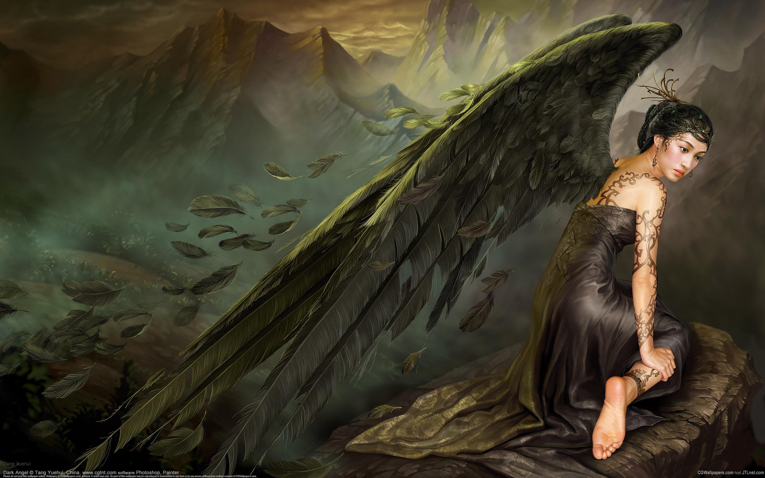 2560 x 1600 · jpeg - Black Angels - the myth of aesthetic CG illustrator wallpaper-2560x1600 ...