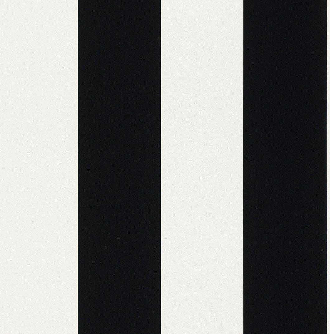 1060 x 1074 · jpeg - Rasch Bold Black and White Wide Stripe Wallpaper 286694 | Little Yellow ...