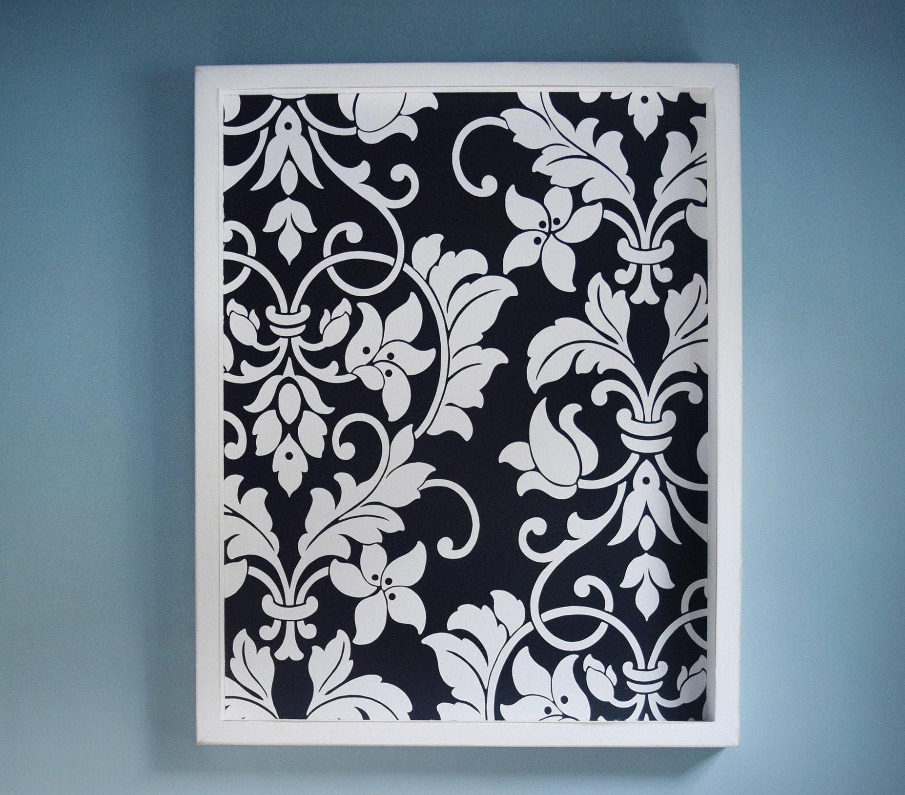 1854 x 1629 · jpeg - Wallpaper Art Bold Black and White Floral Print Framed | Etsy