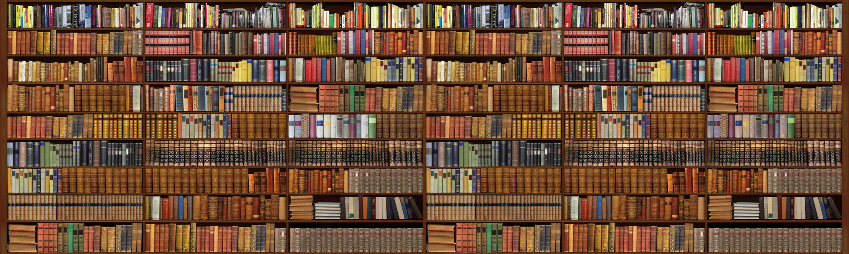 2833 x 850 · jpeg - Bookshelf Wallpapers - Wallpaper Cave