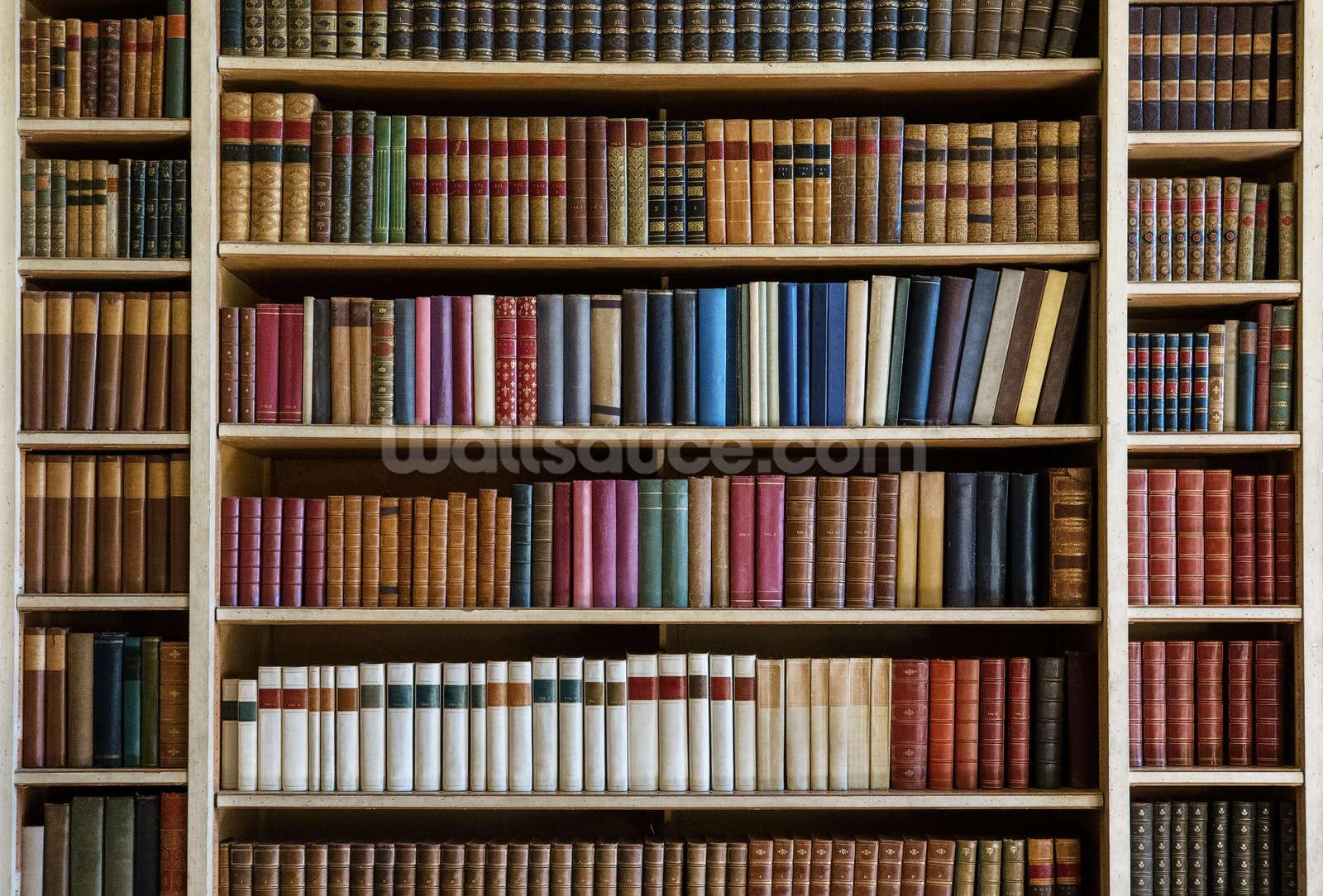 1600 x 1084 · jpeg - Old Books Bookcase Wallpaper Wall Mural | Wallsauce