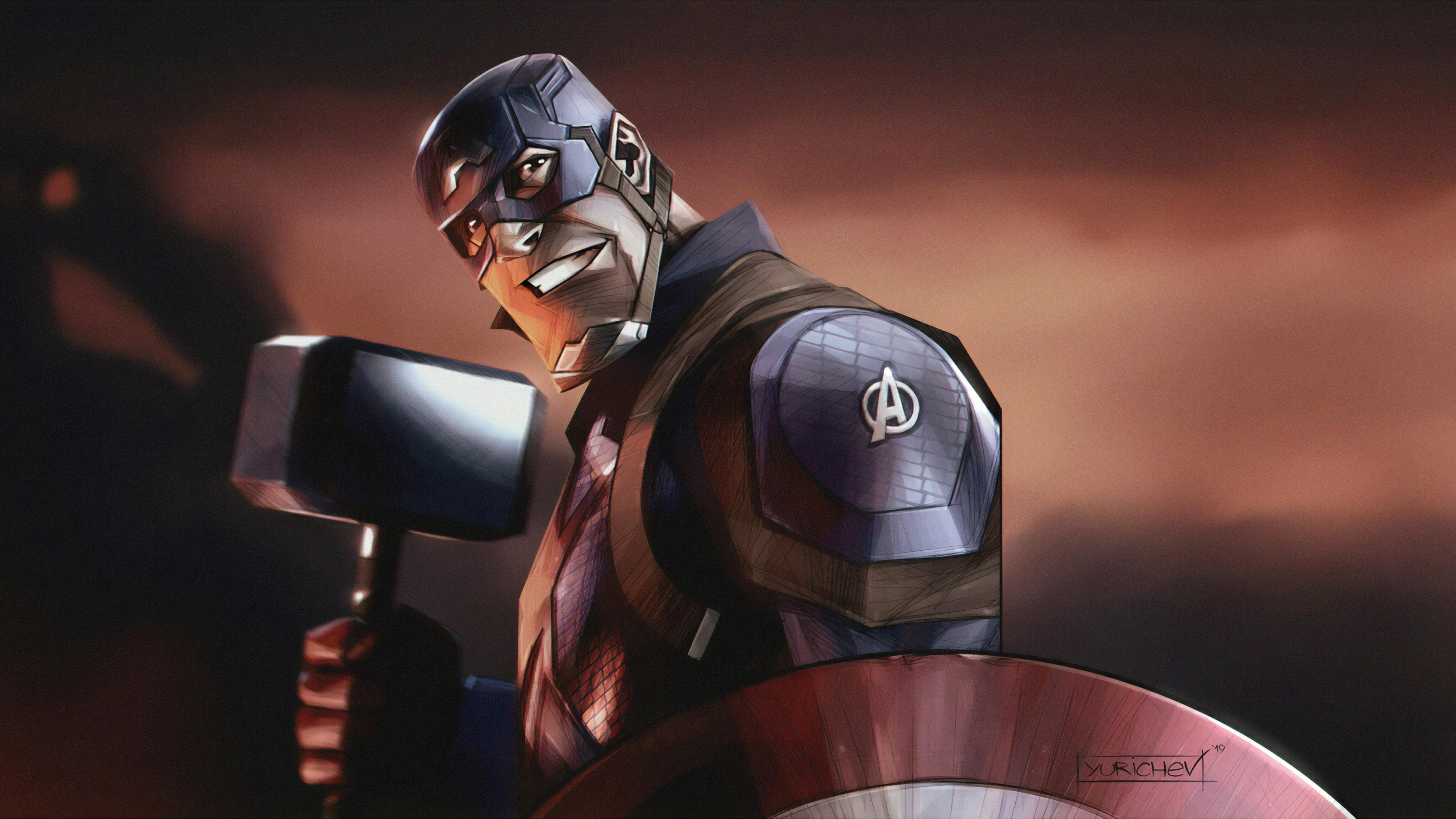 3840 x 2160 · jpeg - Captain America Mjolnir Hd superheroes wallpapers, hd-wallpapers ...
