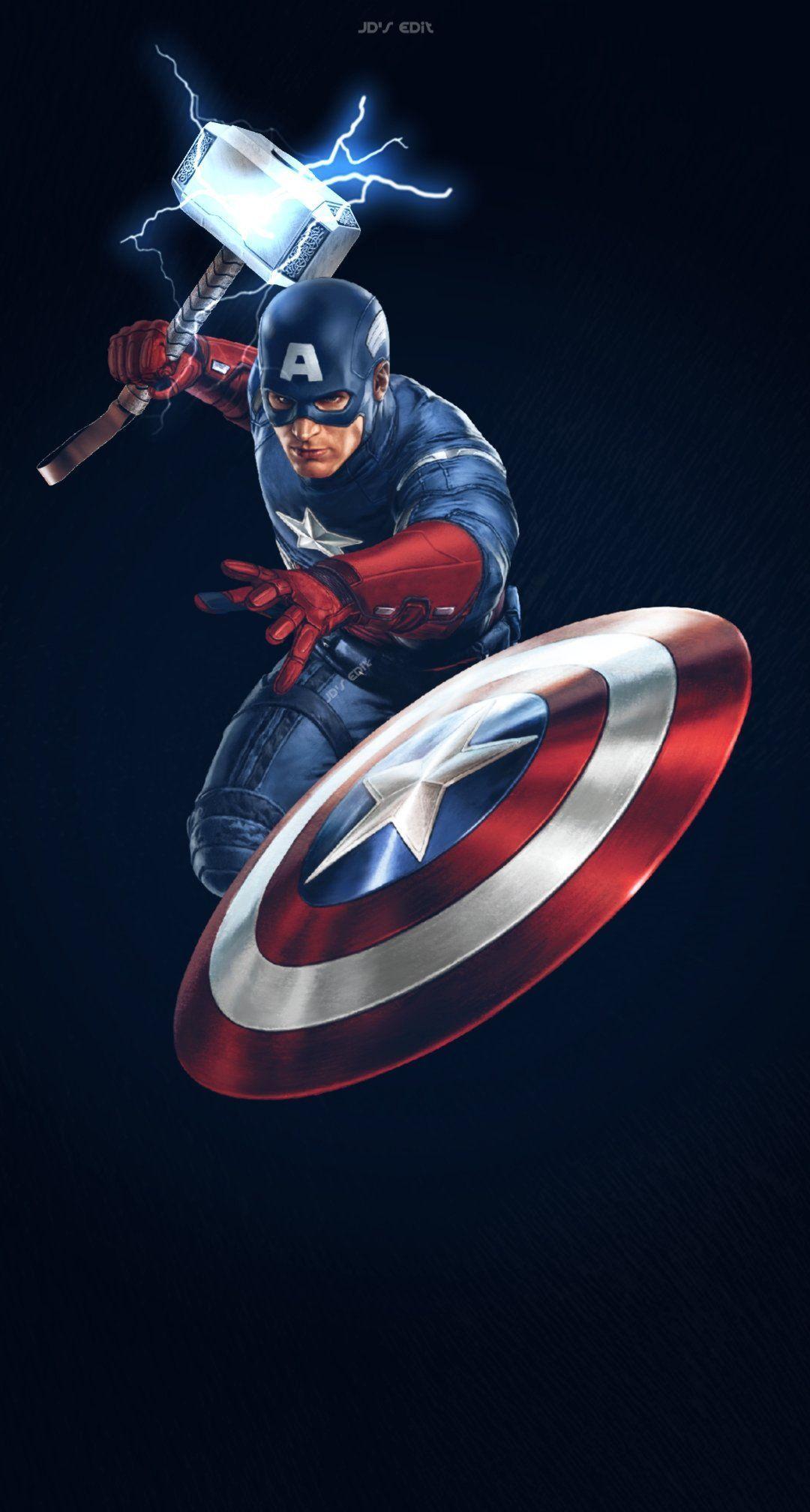 1080 x 2016 · jpeg - Captain America Mjolnir Wallpapers - Wallpaper Cave