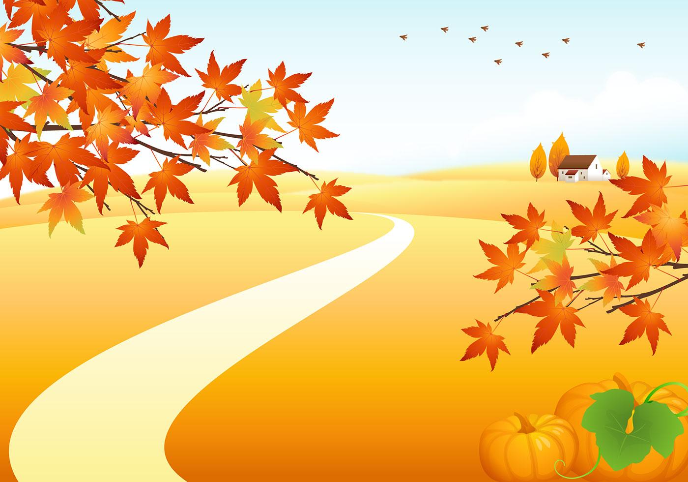 1400 x 980 · jpeg - Autumn Landscape Vector Background 35959 - Download Free Vectors ...
