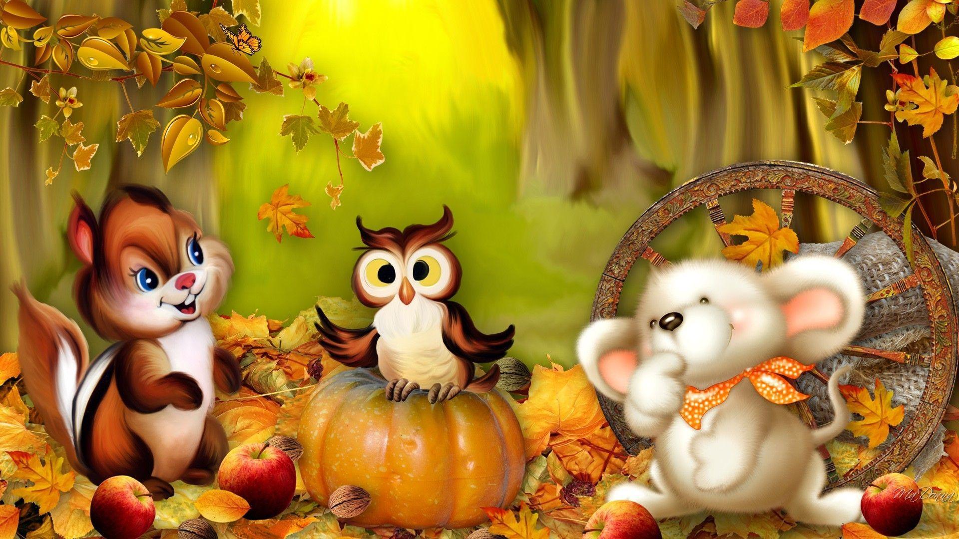 1920 x 1080 · jpeg - Pin by Veronica Barron on Owls | Cute fall backgrounds, Fall friends ...