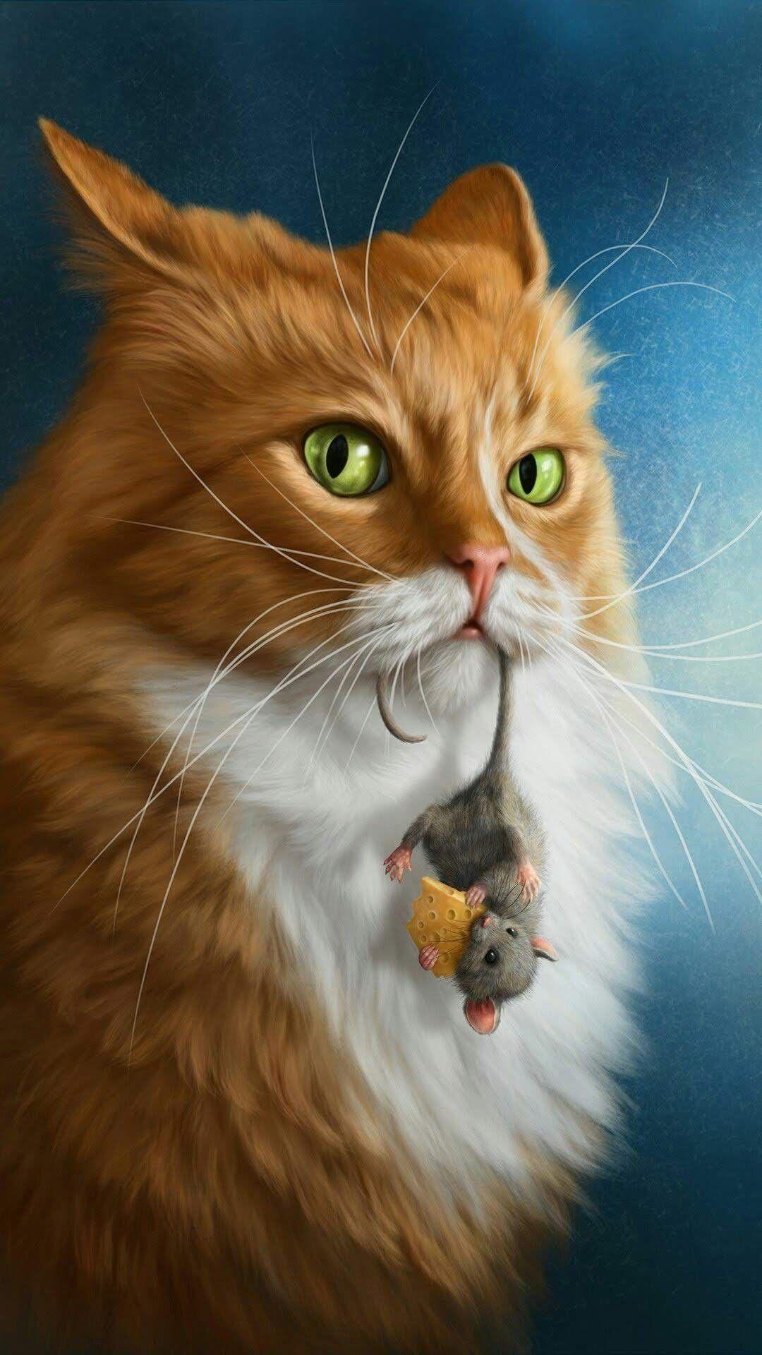 1080 x 1920 · jpeg - Pin by Ekaterina Savina on GATOS | Cat art, Cats illustration, Cute ...