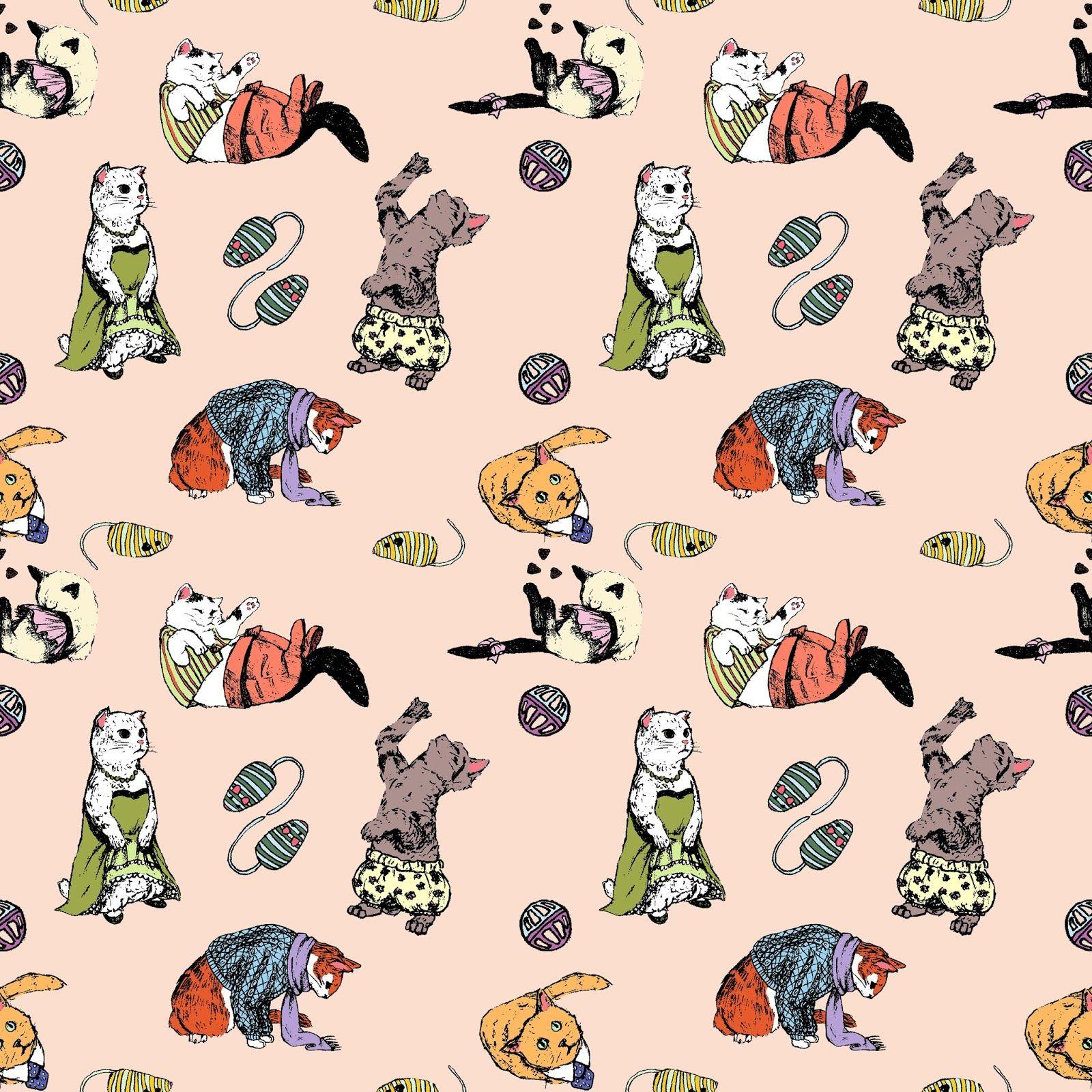 1600 x 1600 · jpeg - Cat Pattern Wallpapers - Top Free Cat Pattern Backgrounds - WallpaperAccess