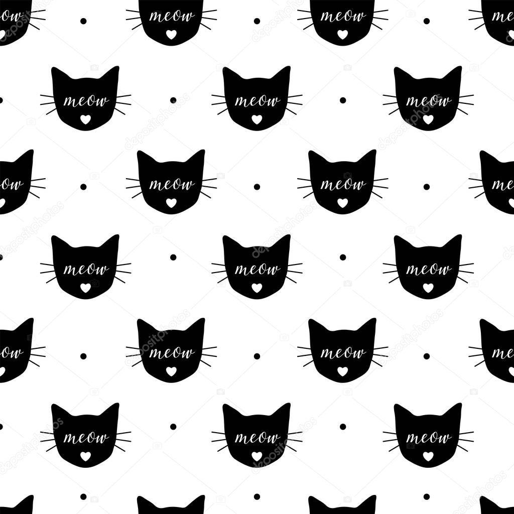 1024 x 1024 · jpeg - Repeating cat wallpaper | Seamless pattern with black cats. Vector ...