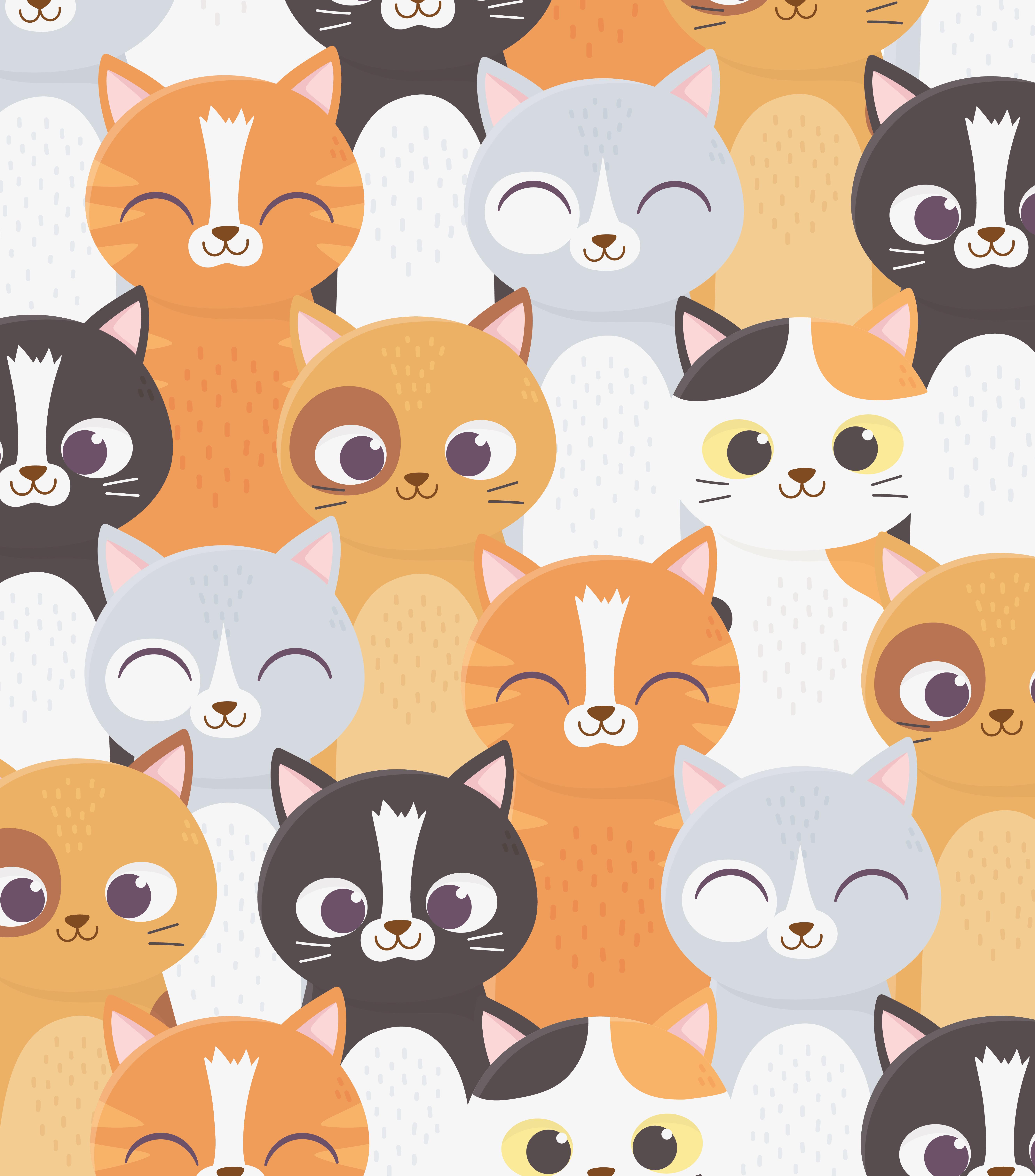 5306 x 6028 · jpeg - Cats pattern background 1237076 Vector Art at Vecteezy
