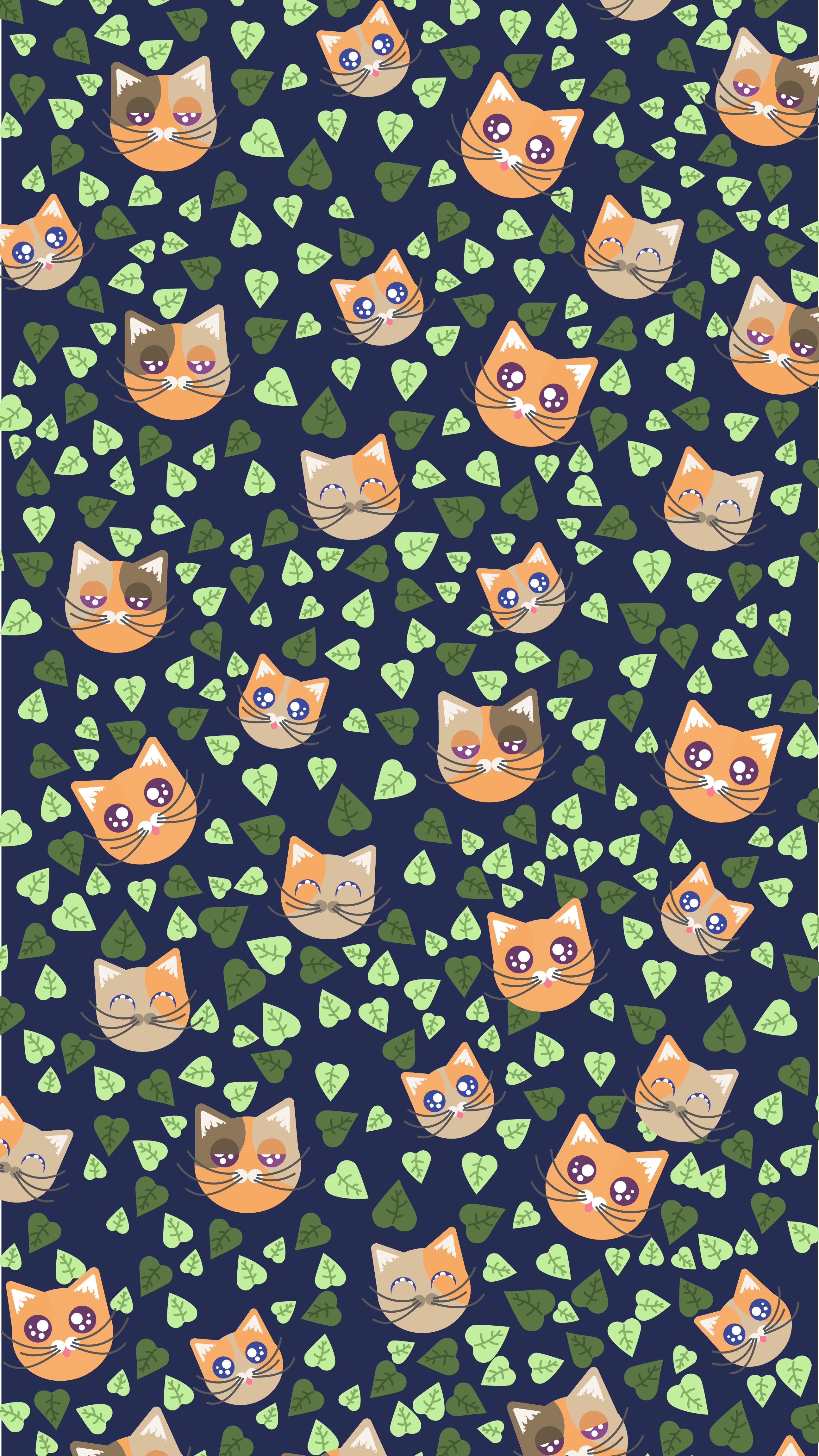 2588 x 4601 · png - Cat Pattern Wallpaper - Wallpaper Download