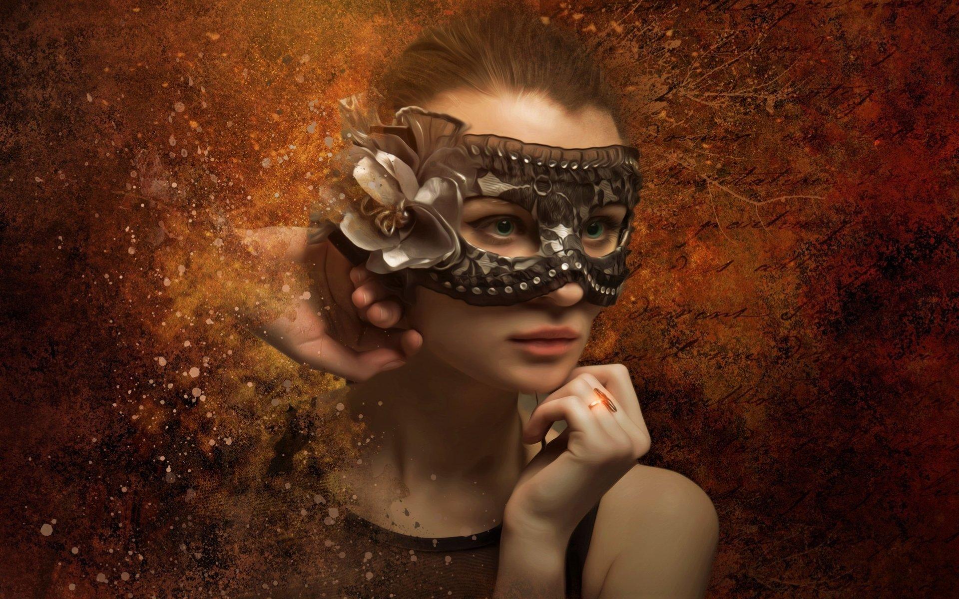 1920 x 1200 · jpeg - Girl Wearing Mask HD Wallpaper | Background Image | 2880x1800 | ID ...