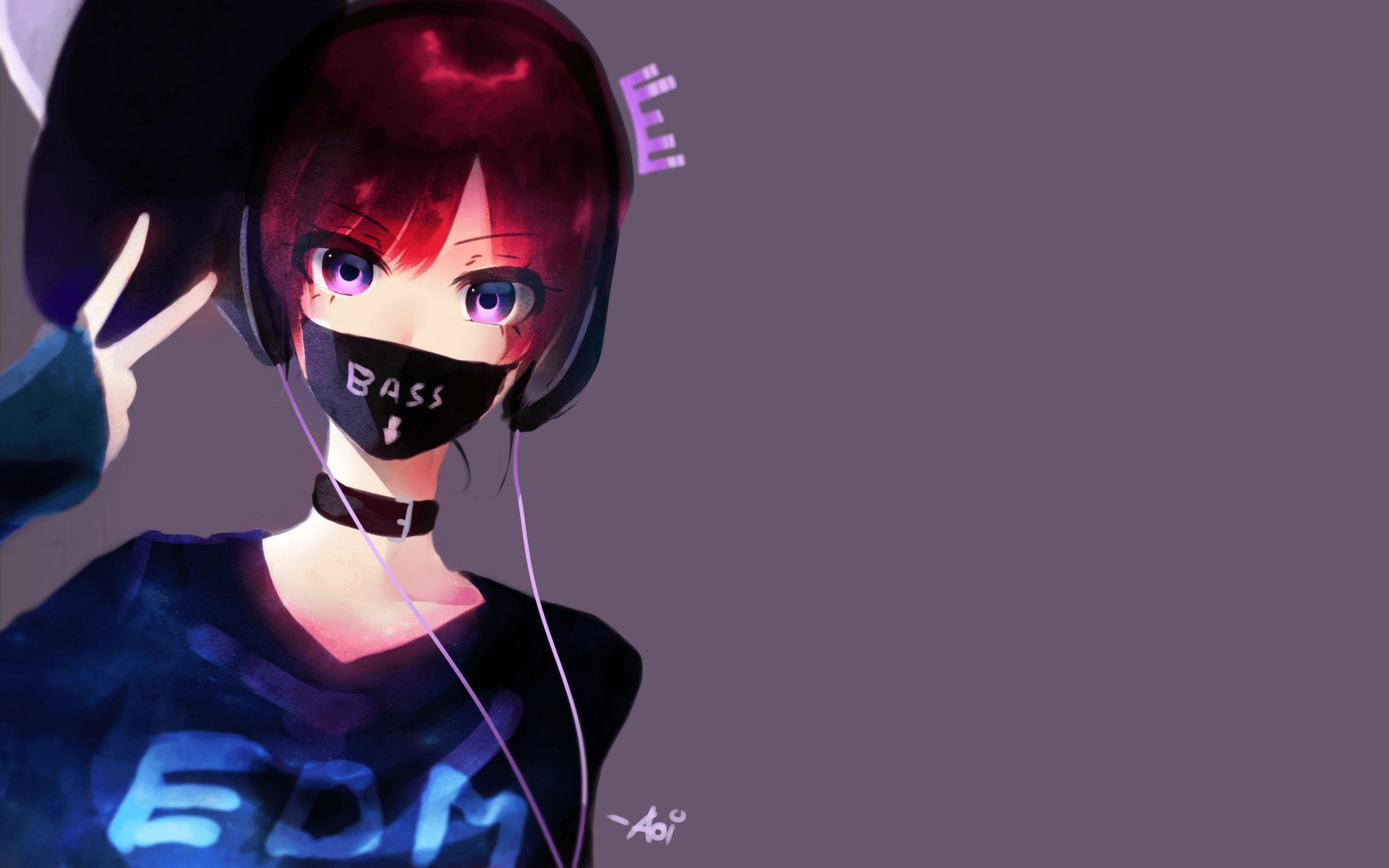 2880 x 1800 · png - Anime Girl Mask Dark Wallpapers - Wallpaper Cave