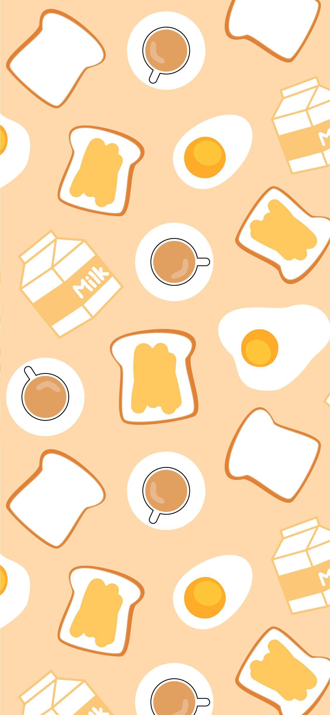 1126 x 2436 · jpeg - iPhone Wallpaper Design - Cute and Funny Breakfast Pattern | Iphone ...