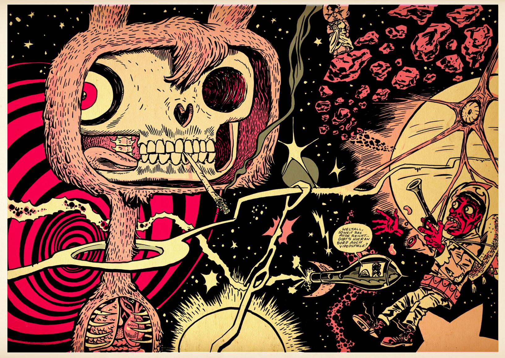 1633 x 1158 · jpeg - comics, Sci, Fi, Dark, Astronaut, Skulls, Skeleton, Space, Stars ...