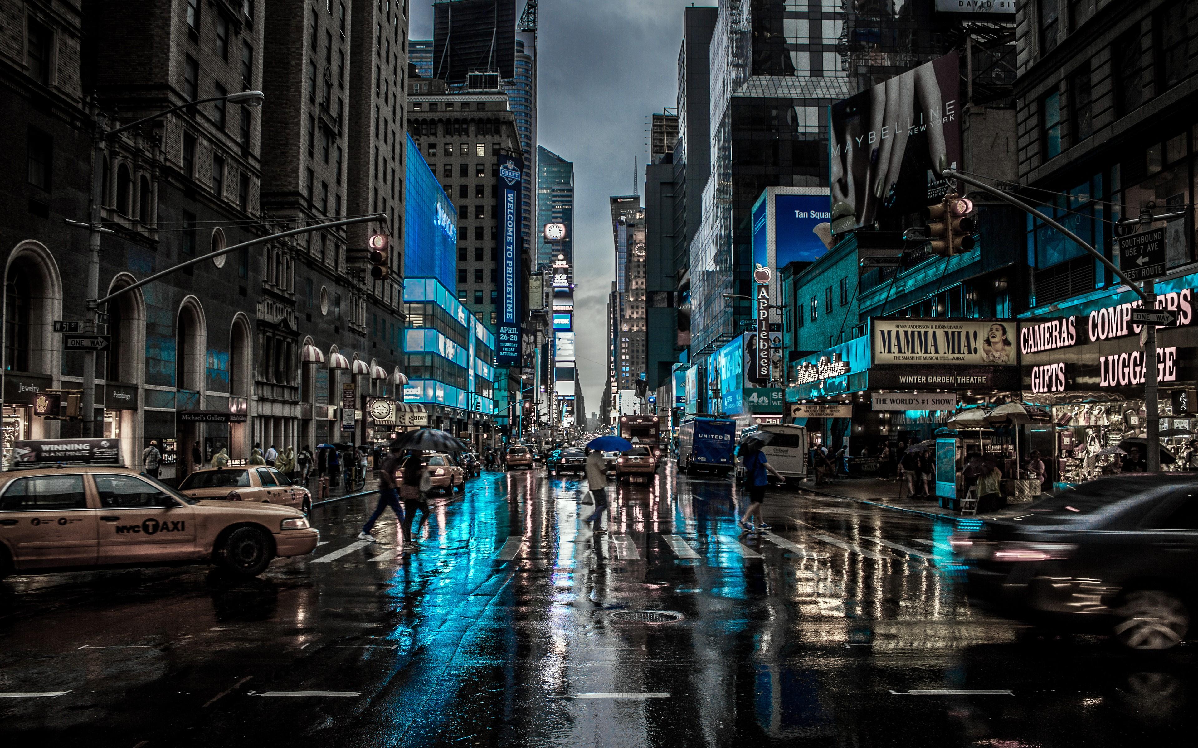 3840 x 2400 · jpeg - New York City Street Reflection Motion Blur Dark 4k, HD World, 4k ...