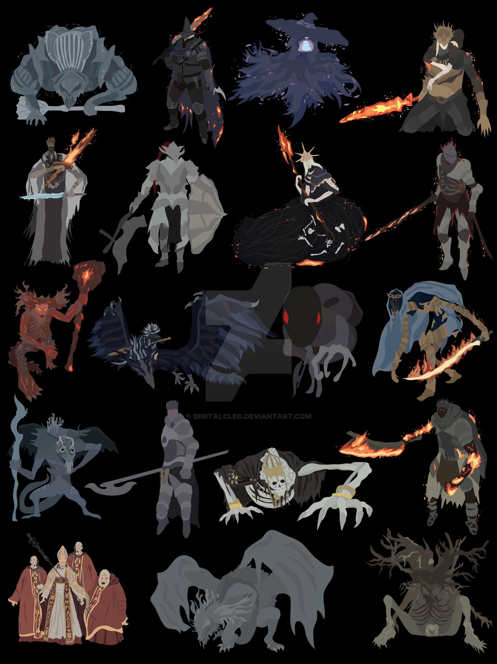 1600 x 2136 · png - Dark Souls III - All bosses by DigitalCleo on DeviantArt