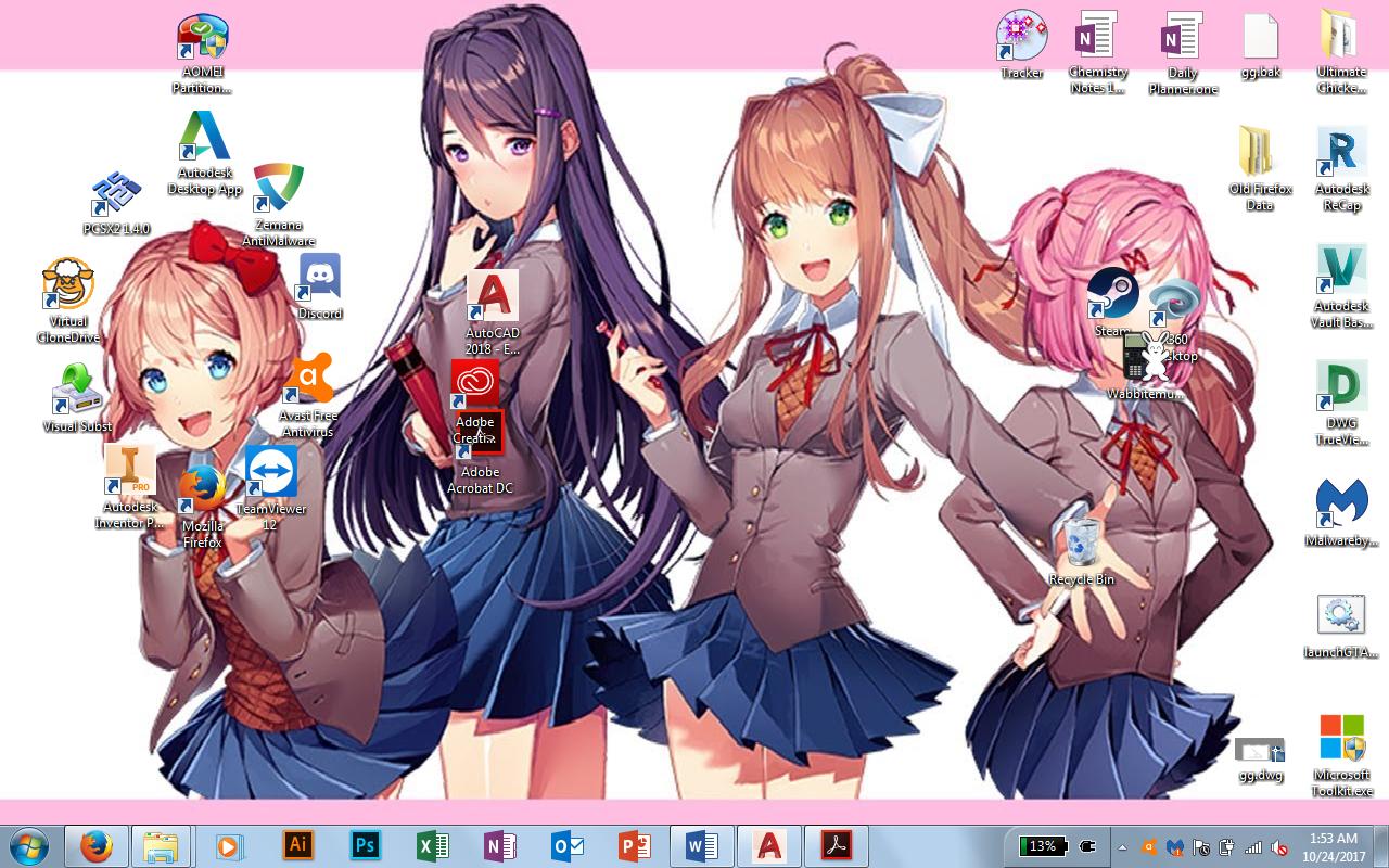 1280 x 800 · png - I Think My Desktop Looks Great Now! : DDLC