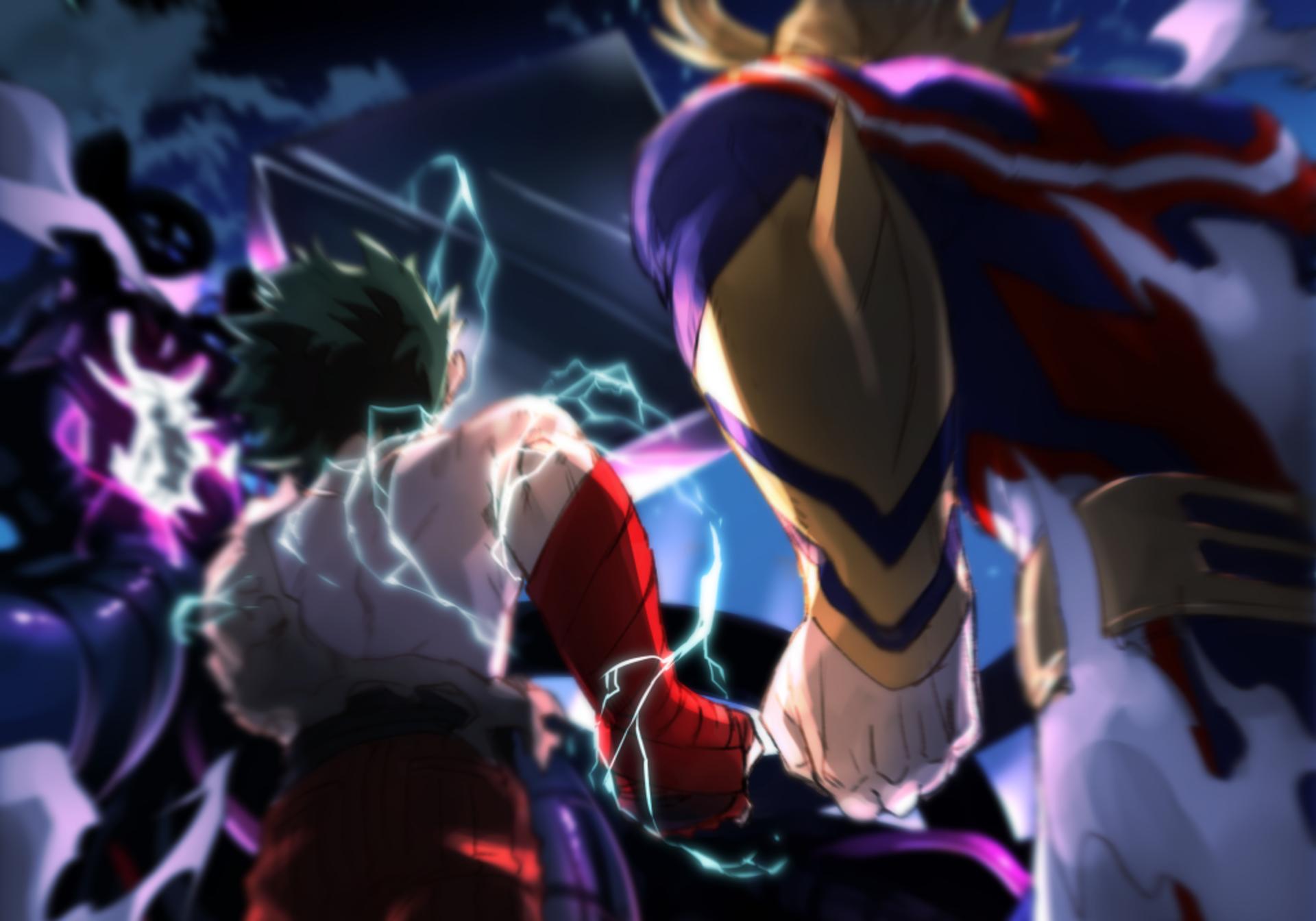 1920 x 1344 · png - All Might and Deku Vs Vilain HD Wallpaper | Background Image | 1920x1344