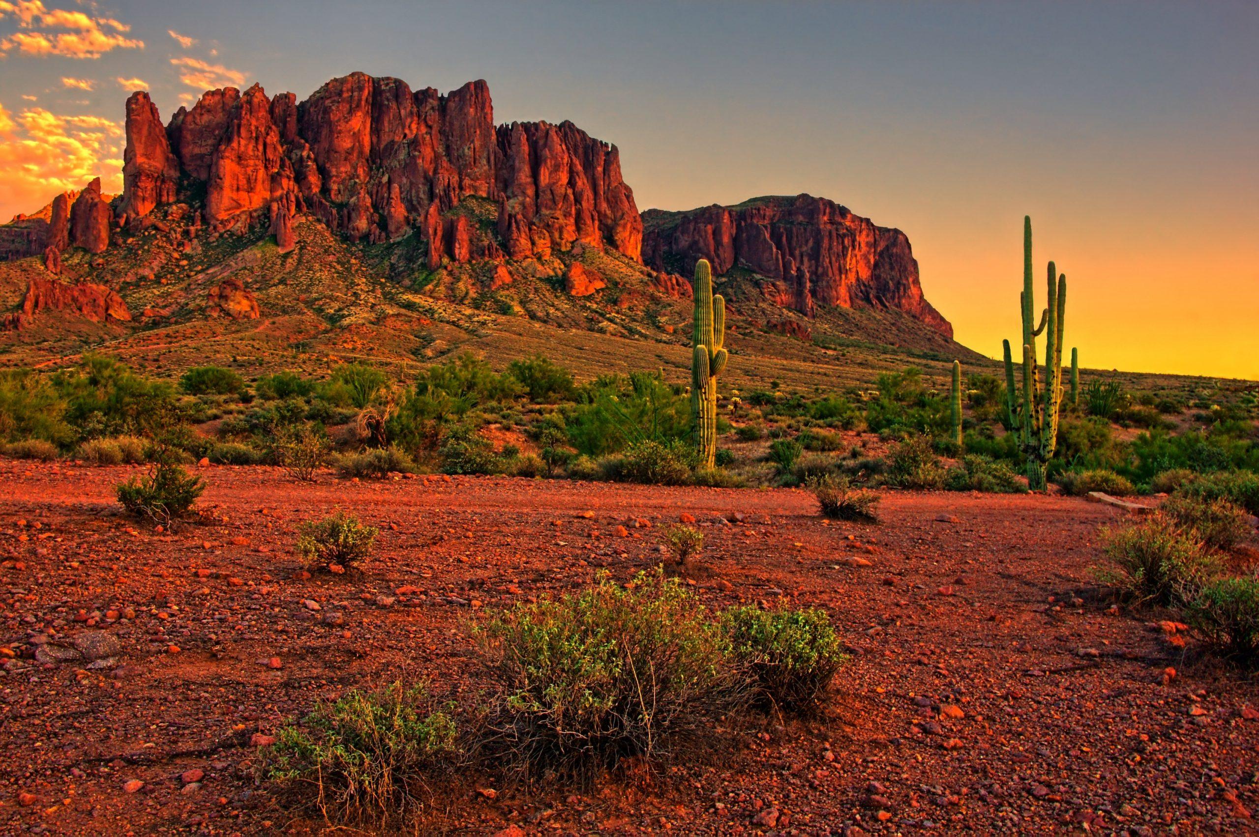 2560 x 1703 · jpeg - Desert sunset with mountain near Phoenix, Arizona, USA - Custom Wallpaper