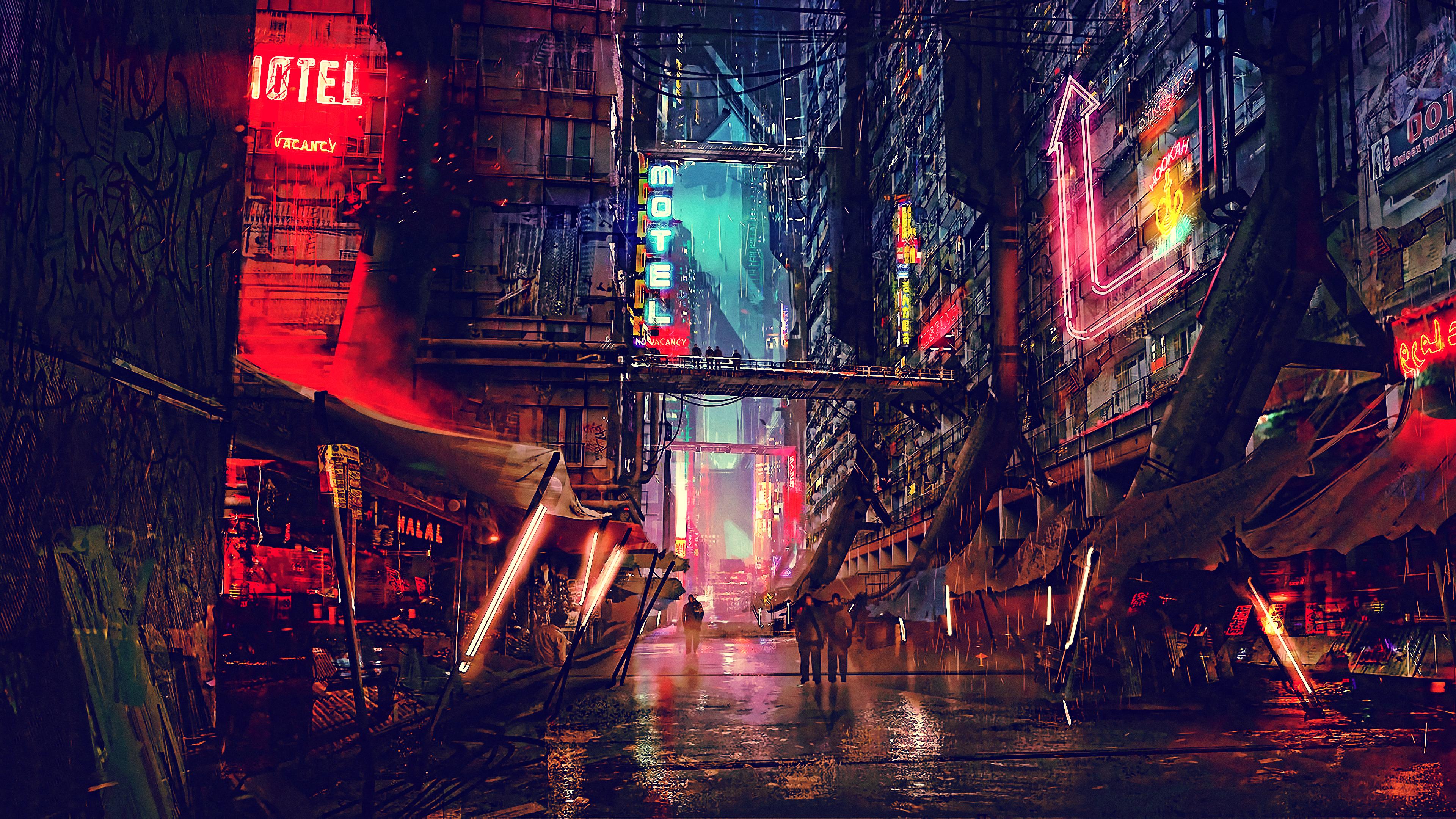 3840 x 2160 · jpeg - Science Fiction Cyberpunk Futuristic City Digital Art 4k, HD Artist, 4k ...