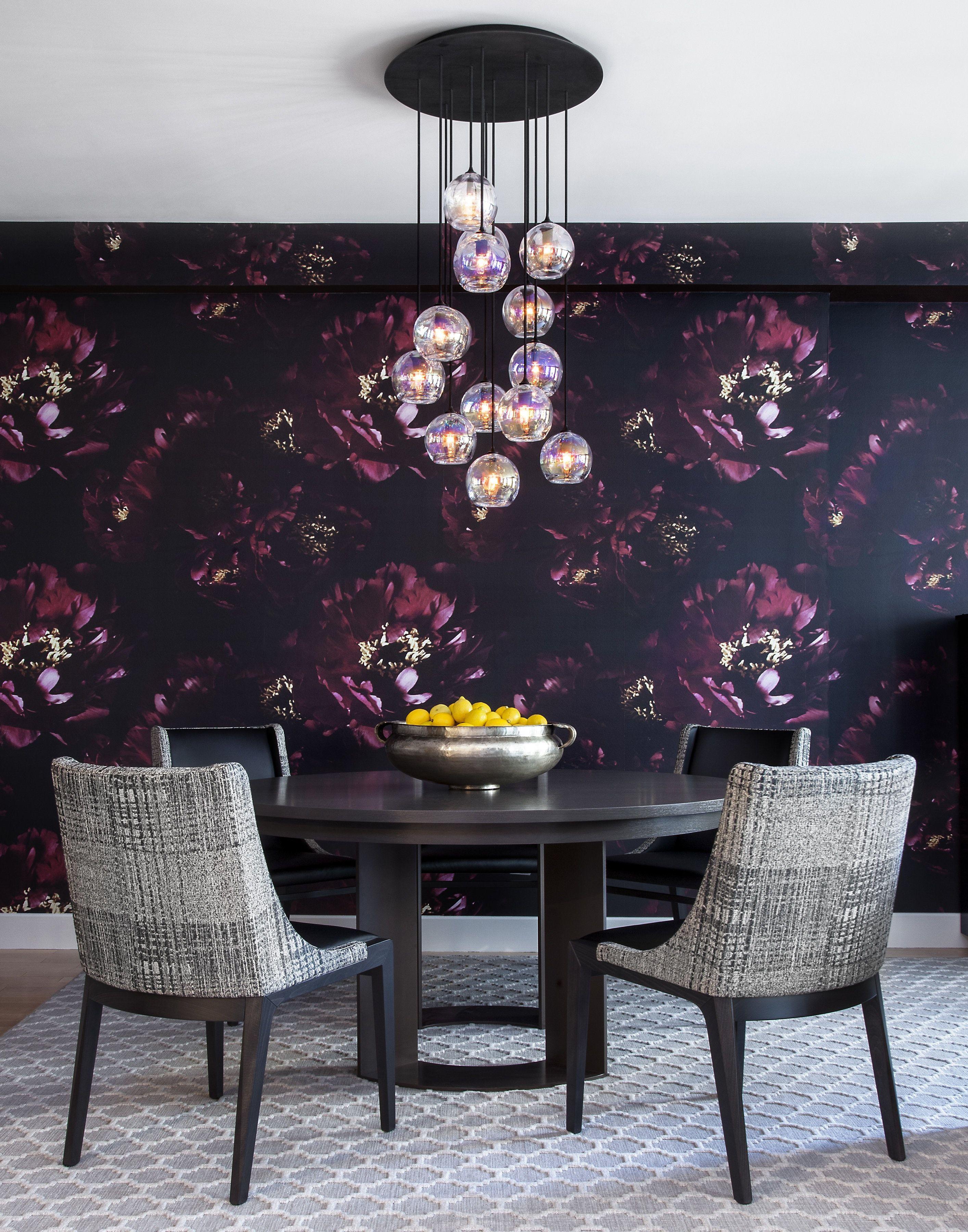 2828 x 3600 · jpeg - Bold Floral Wallpaper in Sophisticated NYC Dining Room by Evelyn ...
