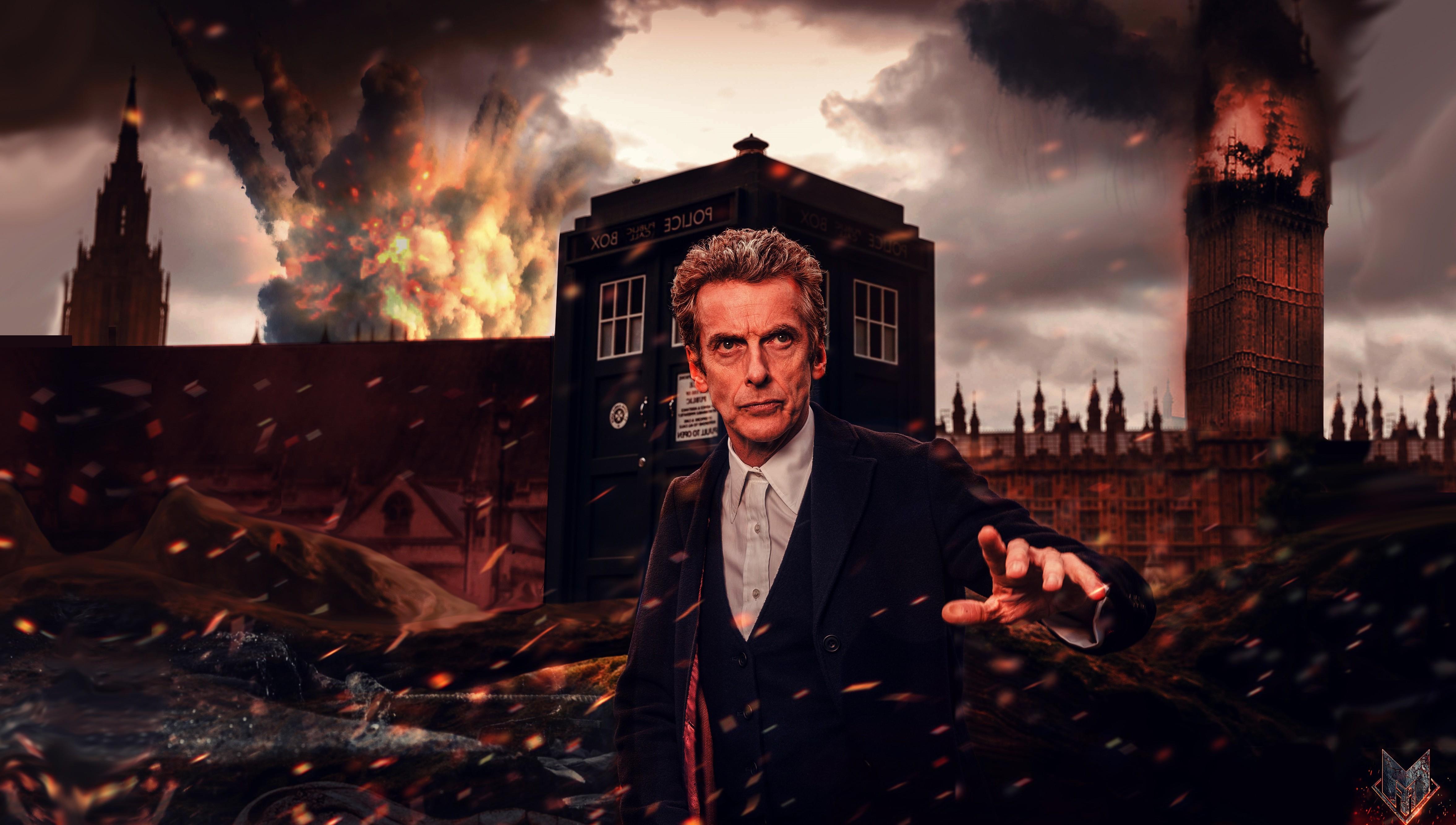 4708 x 2667 · jpeg - Doctor Who, The Doctor, TARDIS, London, Peter Capaldi, Destruction ...