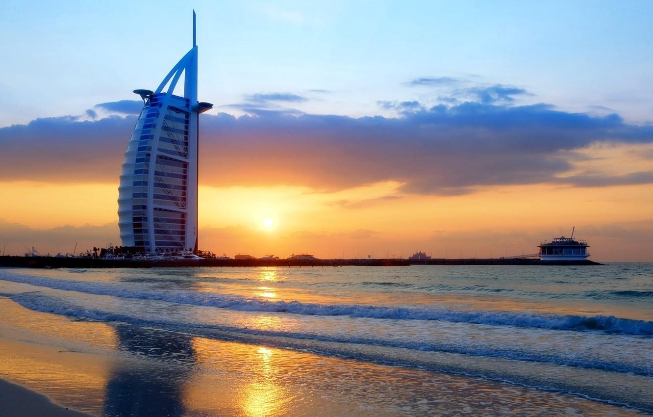 1332 x 850 · jpeg - Free download Wallpaper city waves Dubai twilight sky sea landscape ...