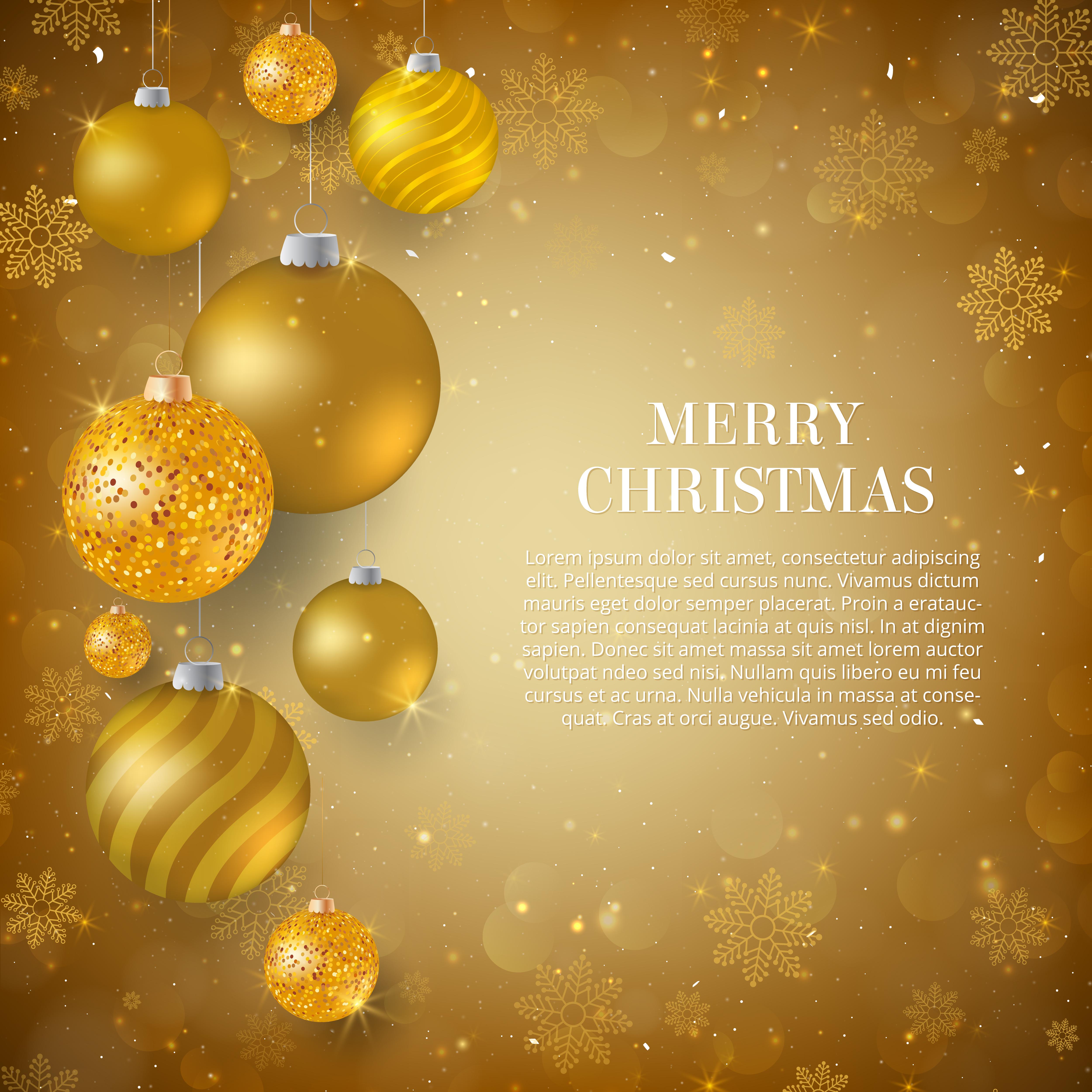 5000 x 5000 · jpeg - Christmas background with gold Christmas baubles. Elegant Christmas ...