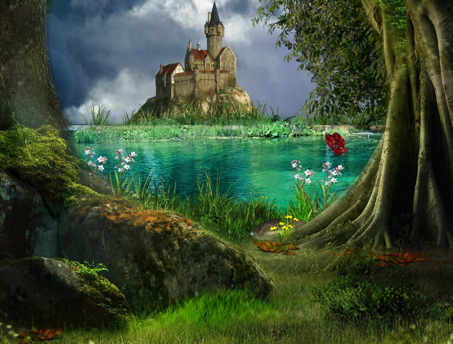 1806 x 1373 · jpeg - Wallpapers For > Enchanted Castle Wallpaper