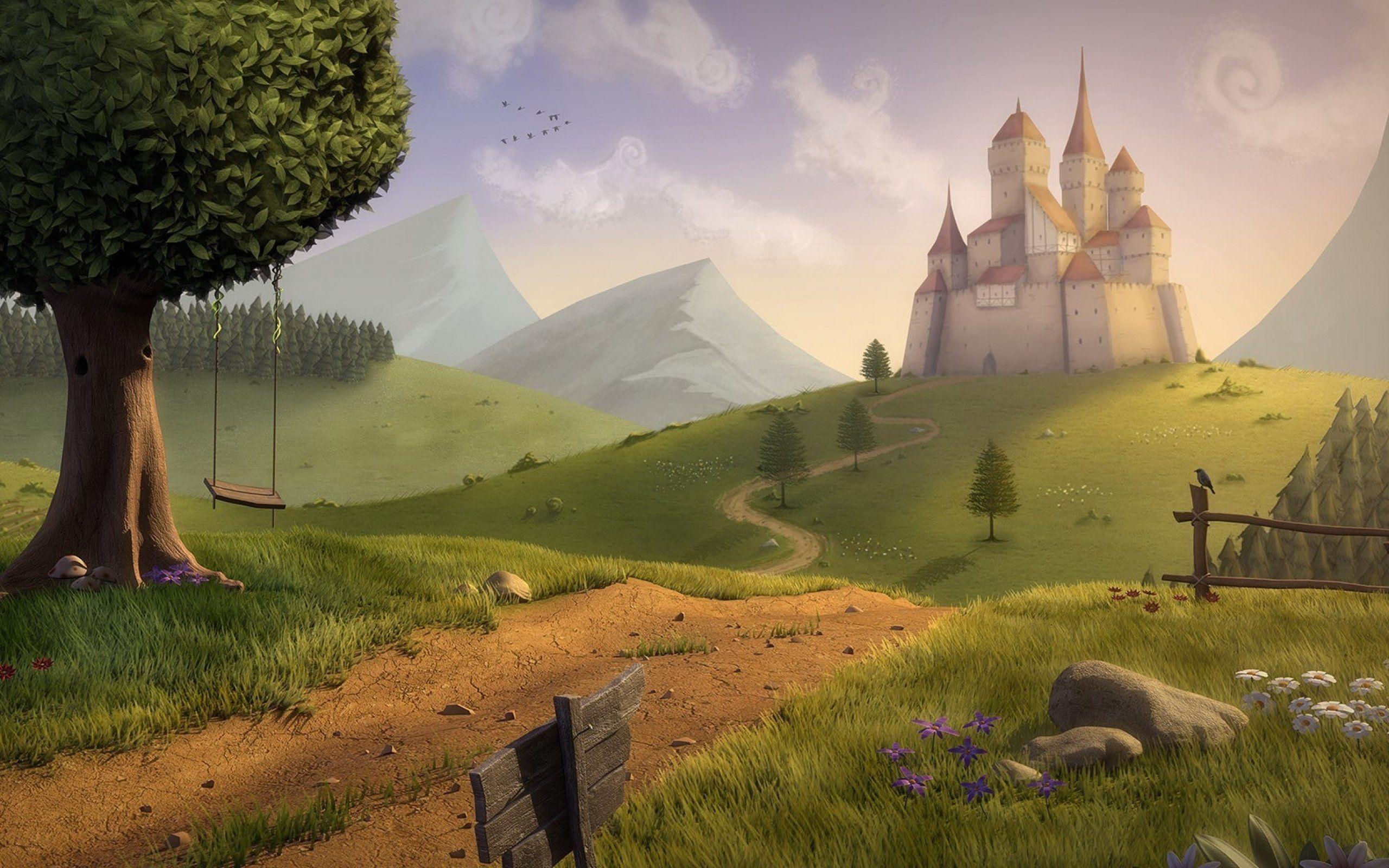 2560 x 1600 · jpeg - Fairytale Castle Wallpaper | Fantasy landscape, Fantasy castle ...