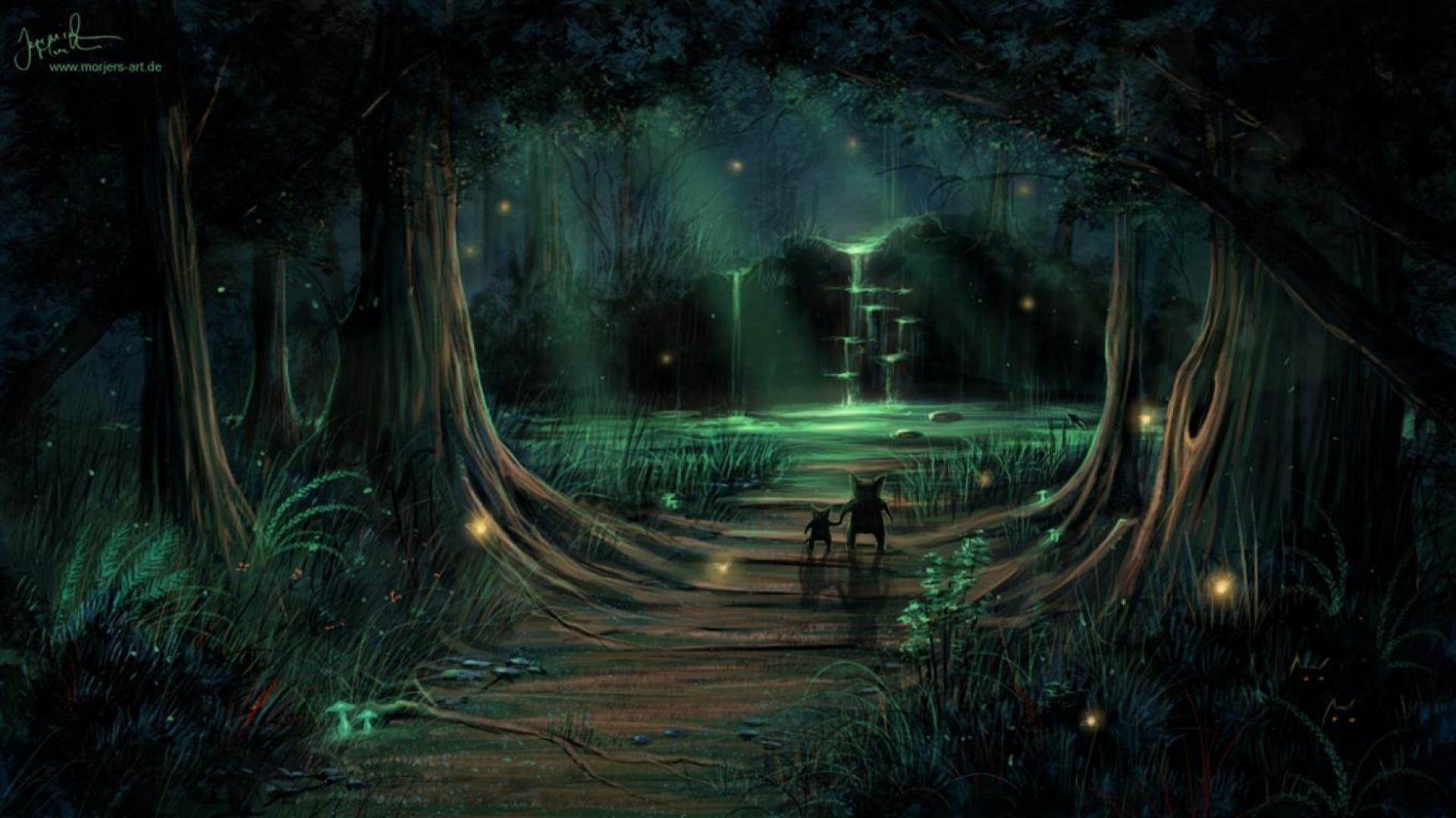 1920 x 1080 · jpeg - Fairy Forest at Night Wallpapers - Top Free Fairy Forest at Night ...