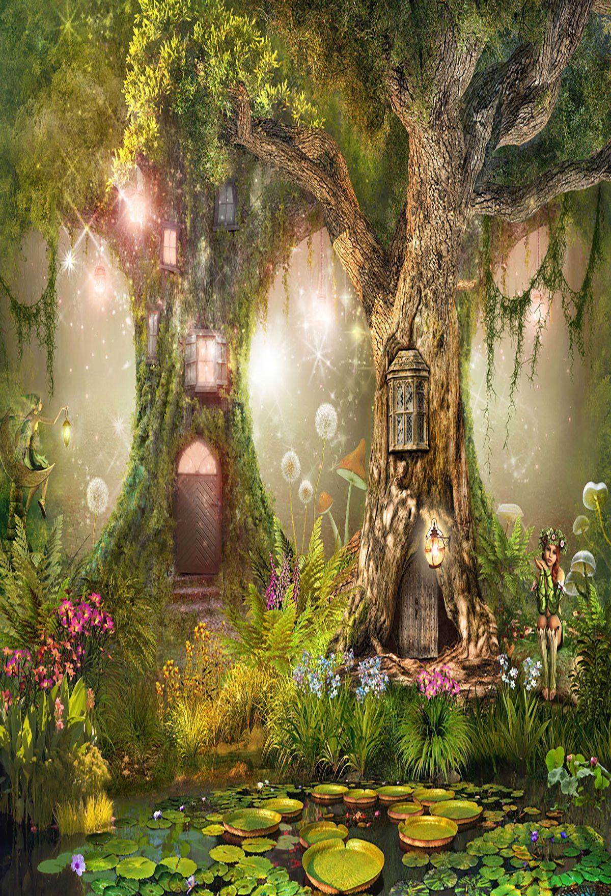 1200 x 1760 · jpeg - Baby Kid Backdrops Cartoon Fairytale Backdrops Tree Background J03524 ...