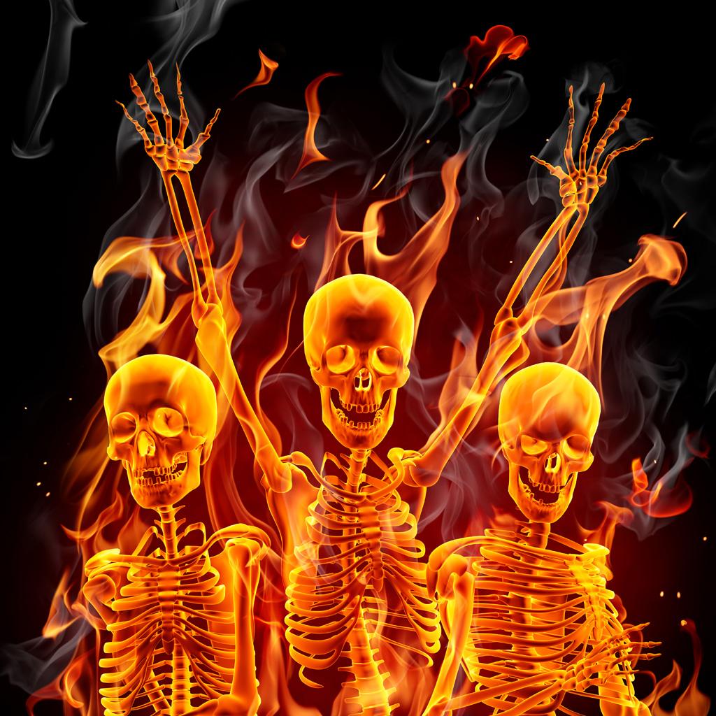 1024 x 1024 · jpeg - [68+] Flaming Skull Wallpapers on WallpaperSafari