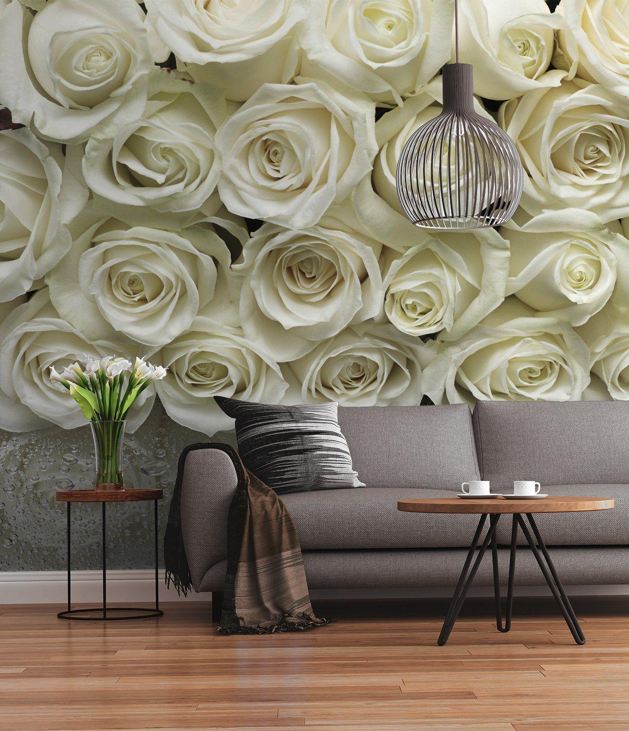 1290 x 1500 · jpeg - Wall Mural WHITE ROSES photo Wallpaper 368x254cm Flowers wallvovering ...