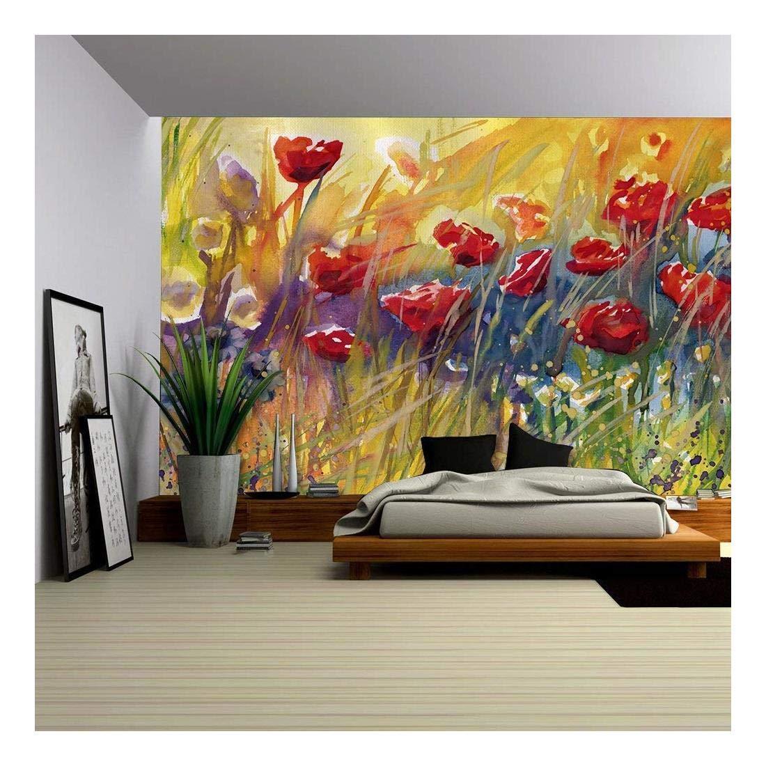 1100 x 1100 · jpeg - wall26 - Poppies, Flowers, - Removable Wall Mural | Self-adhesive Large ...
