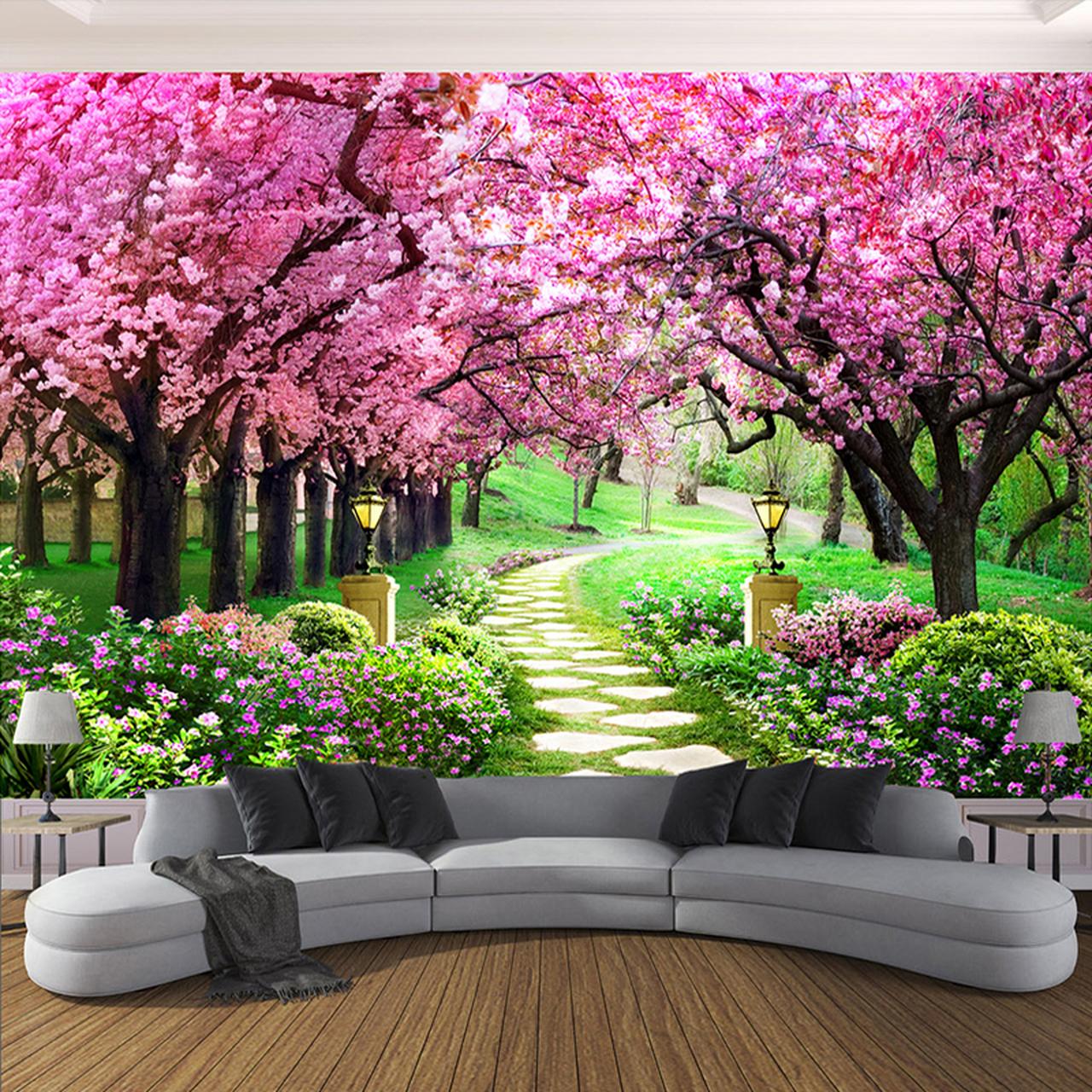 1280 x 1280 · jpeg - Custom 3D Photo Wallpaper Flower Romantic Cherry Blossom Tree Small ...