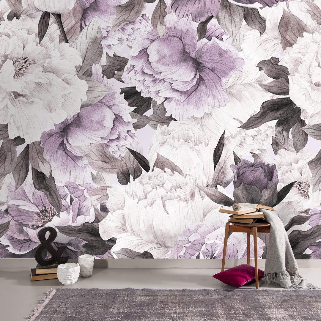 1080 x 1080 · jpeg - Amazon: Muraviewall Big Flowers White and Purple Flowers Wallpapers ...