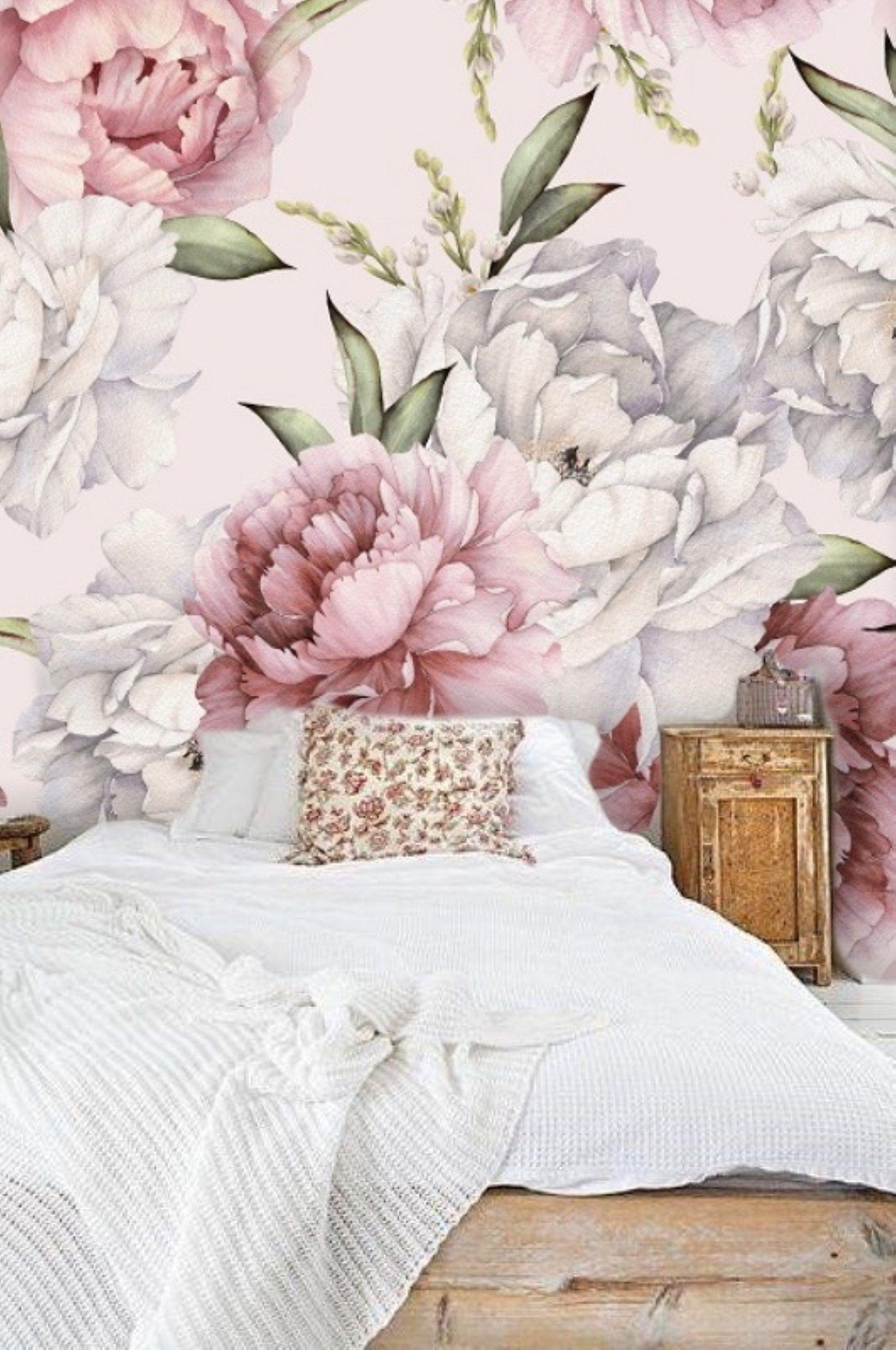 1991 x 3000 · jpeg - Large Peony Flower Removable Wallpaper Peel and Stick | Etsy | Wall ...